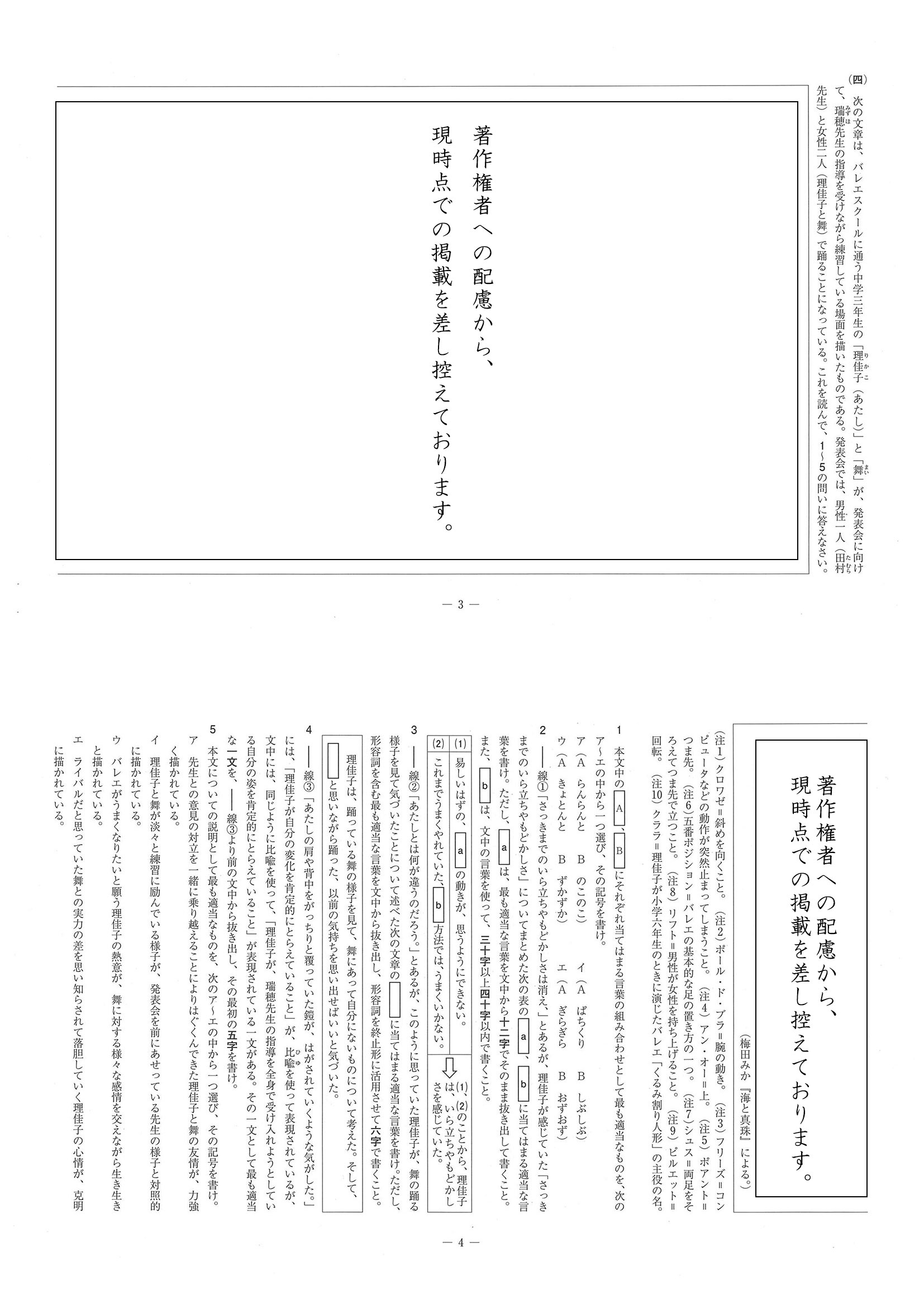 2014年度 愛媛県公立高校入試（国語・問題）2/3