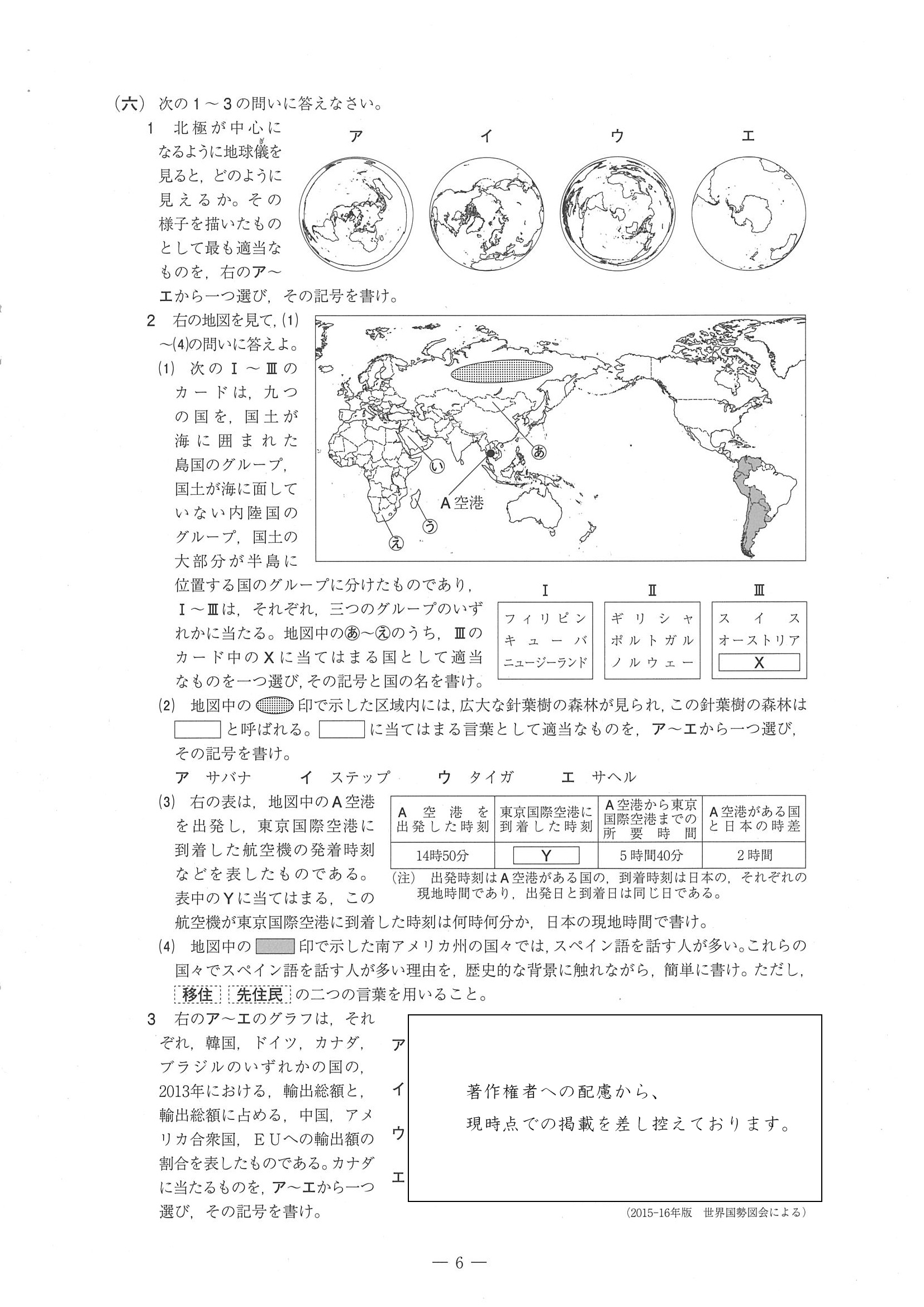 2016年度 愛媛県公立高校入試（社会・問題）6/6