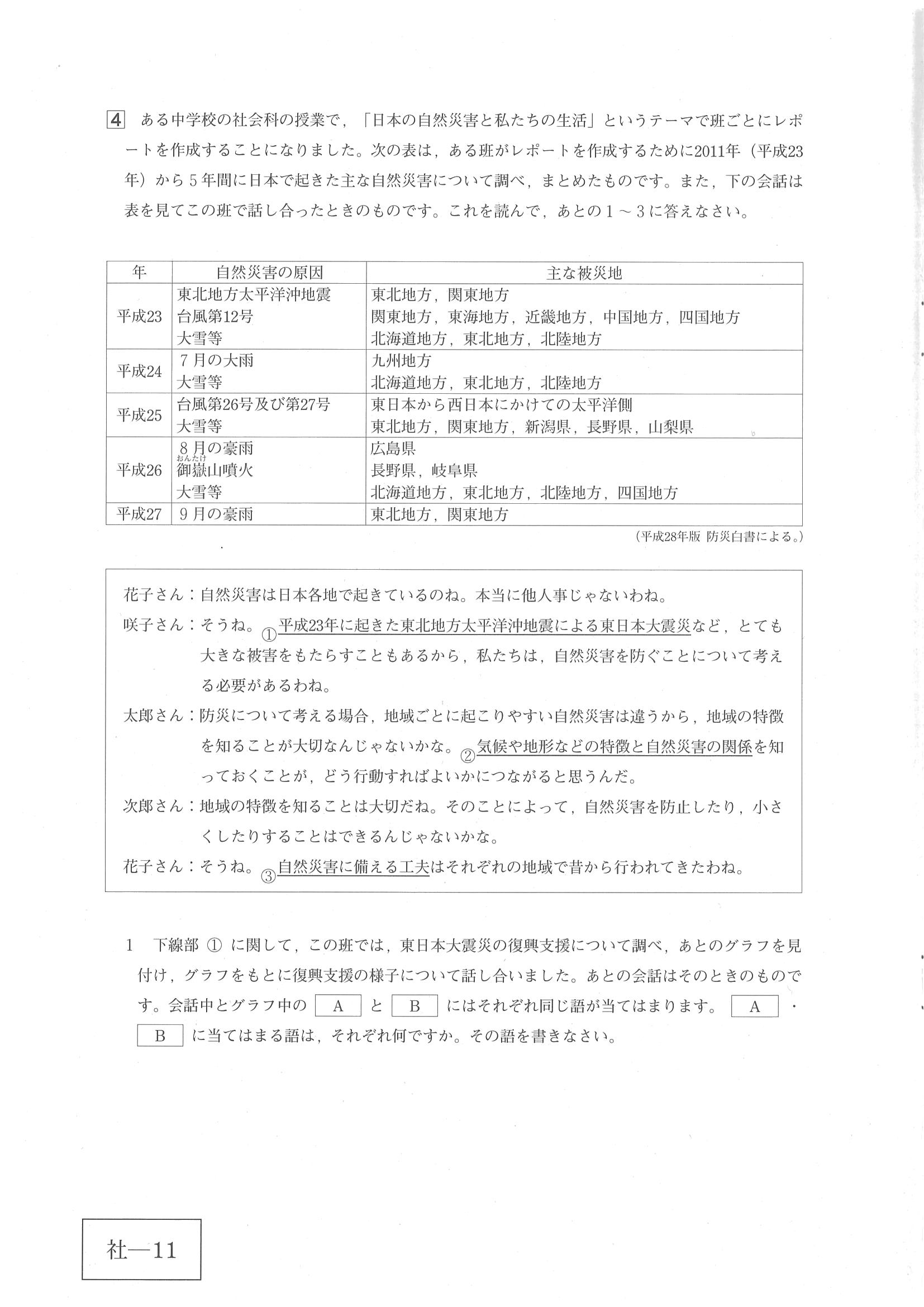 2017年度 広島県公立高校入試（社会・問題）11/13