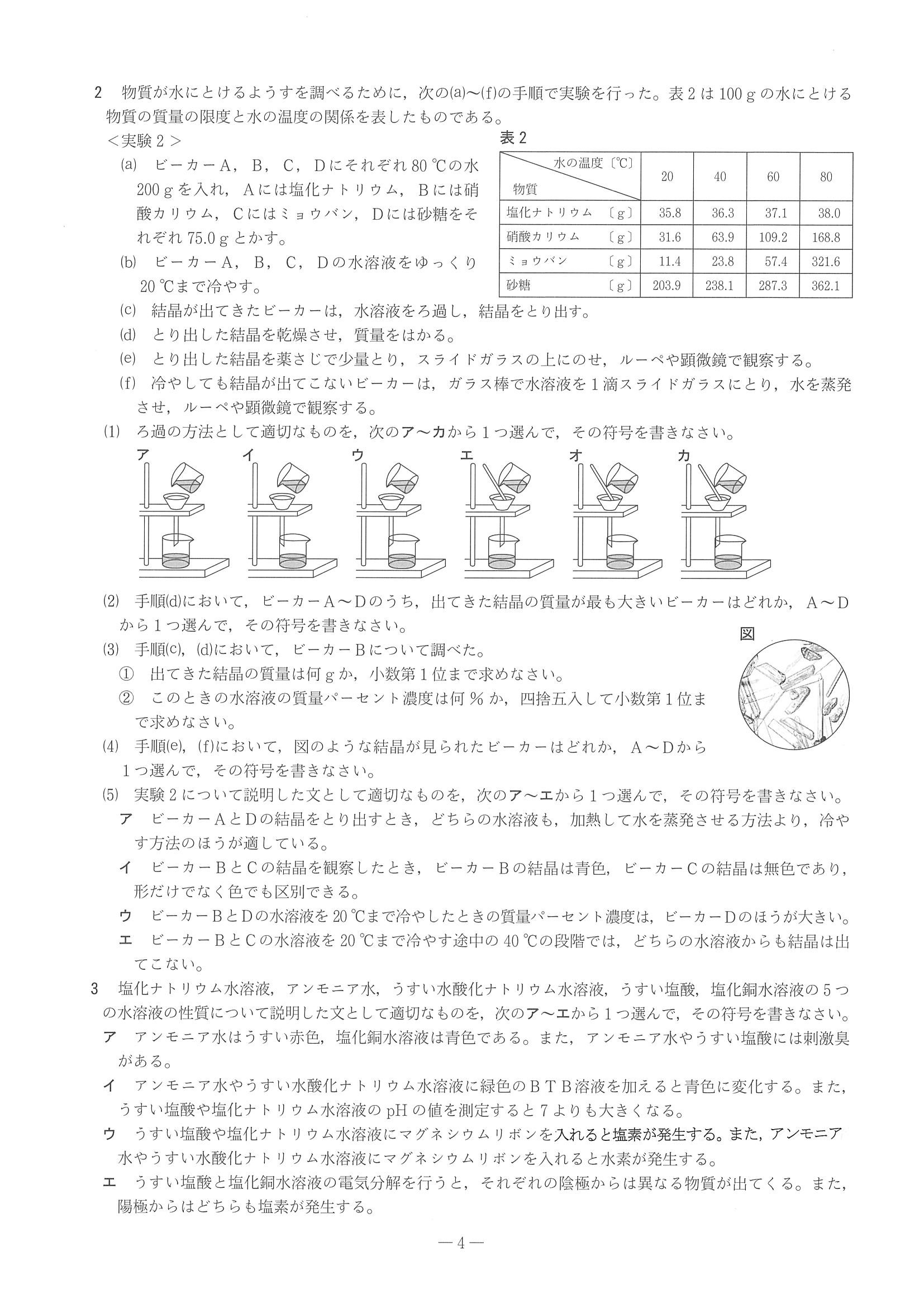 2015年度 兵庫県公立高校入試（理科・問題）4/7