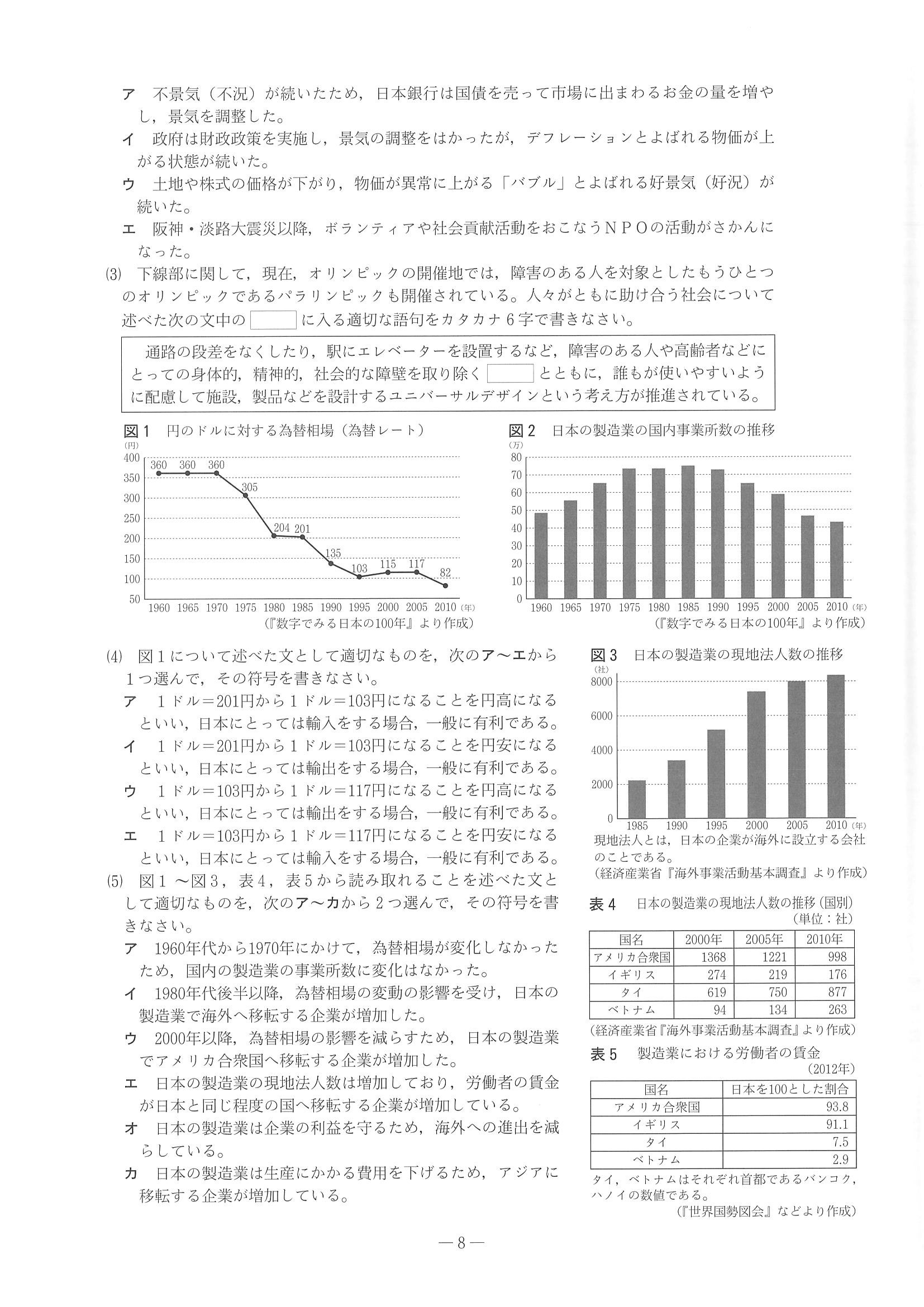 2015年度 兵庫県公立高校入試（社会・問題）8/8