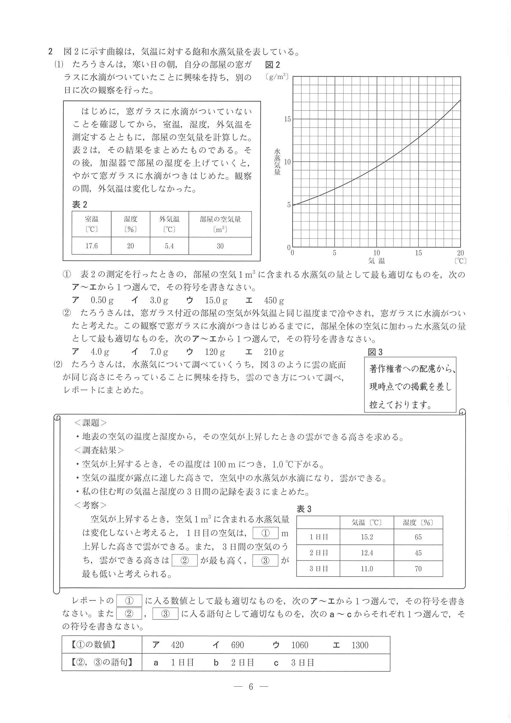 19年度 兵庫県公立高校入試 標準問題 理科 問題 6 8