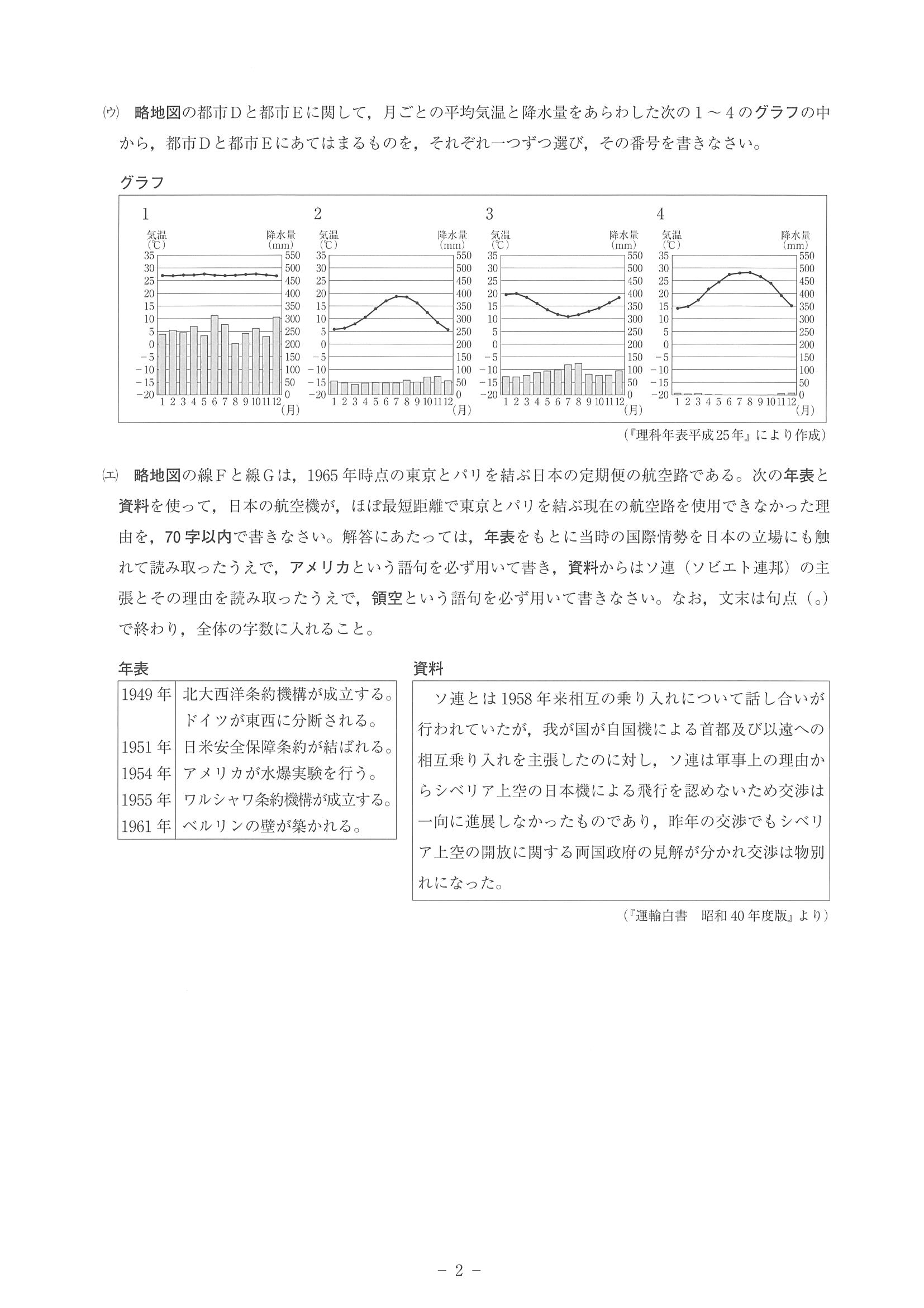 2014年度 神奈川県公立高校入試（社会・問題）2/14