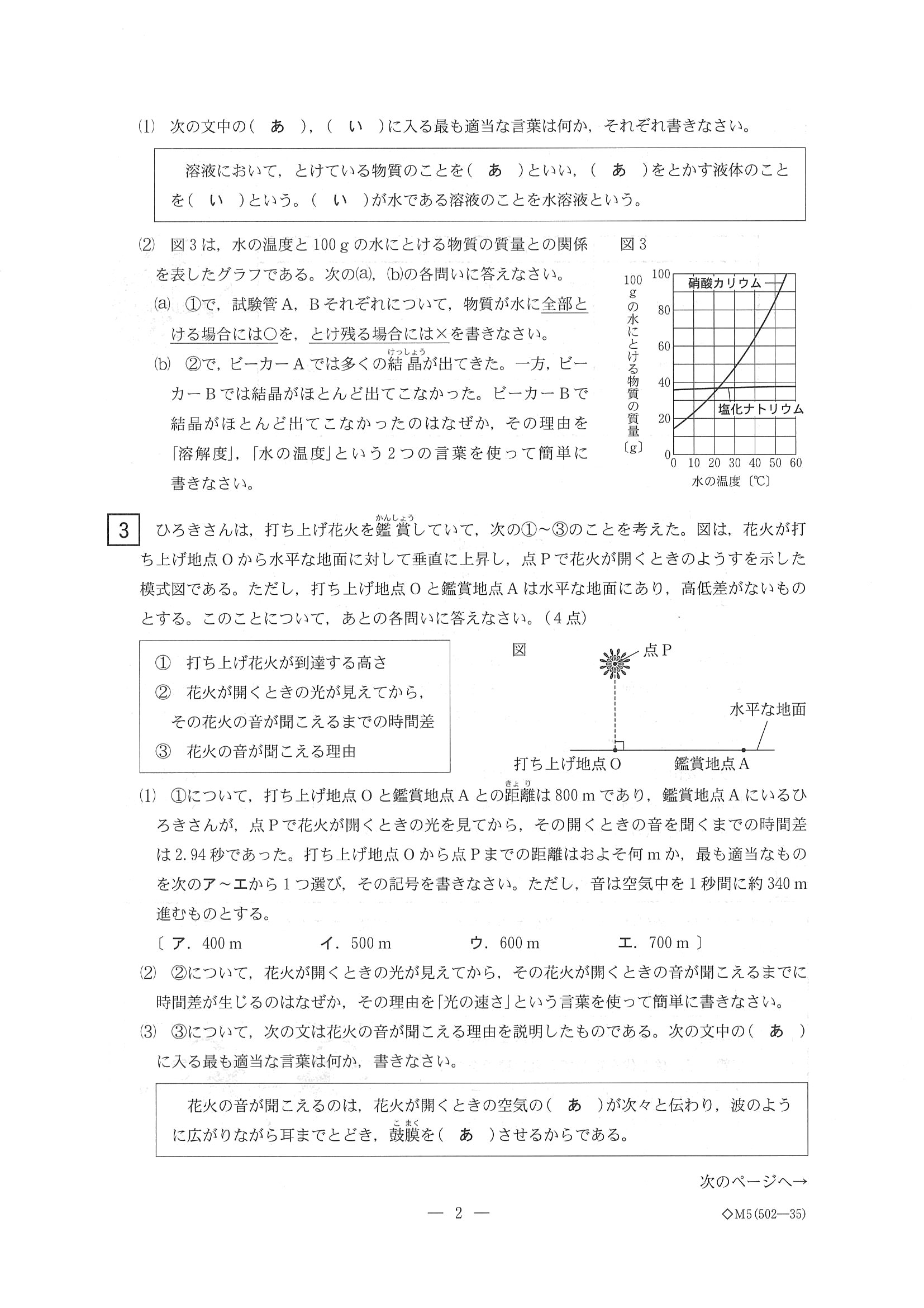 2014年度 三重県公立高校入試（理科・問題）2/10
