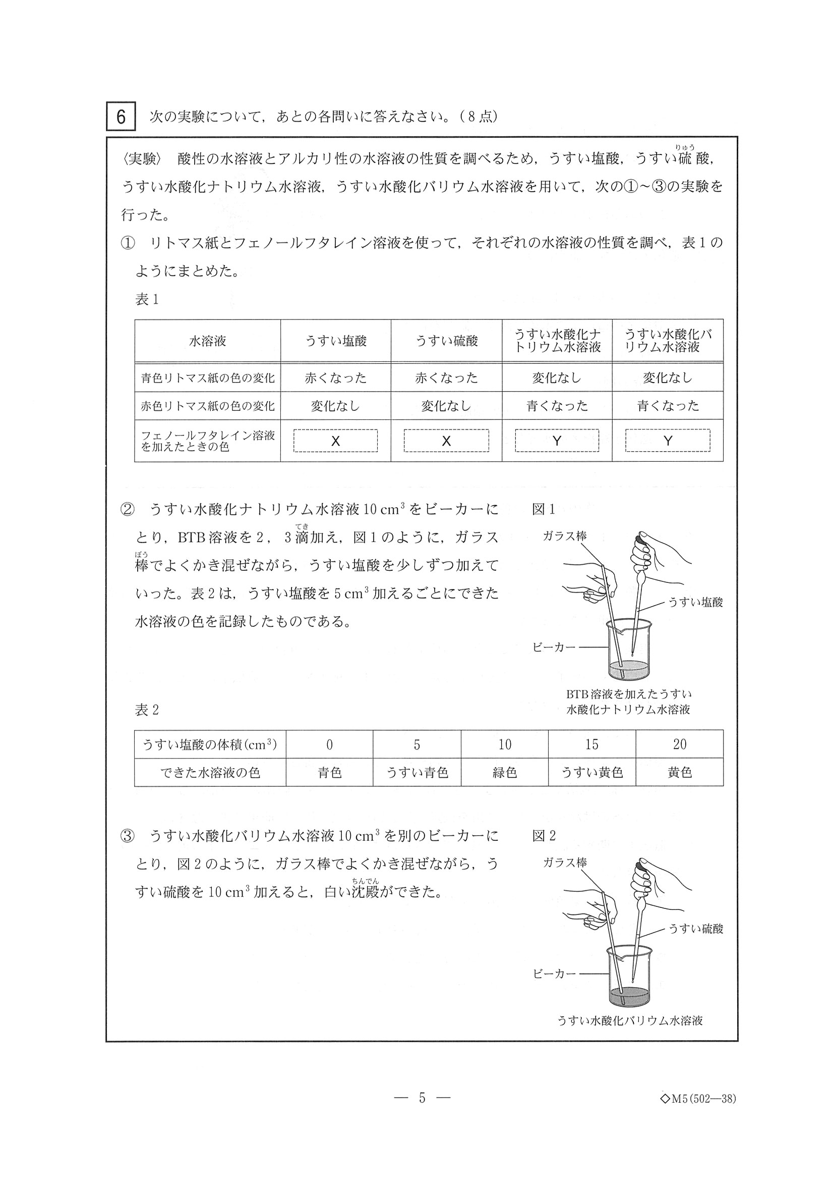 2014年度 三重県公立高校入試（理科・問題）5/10