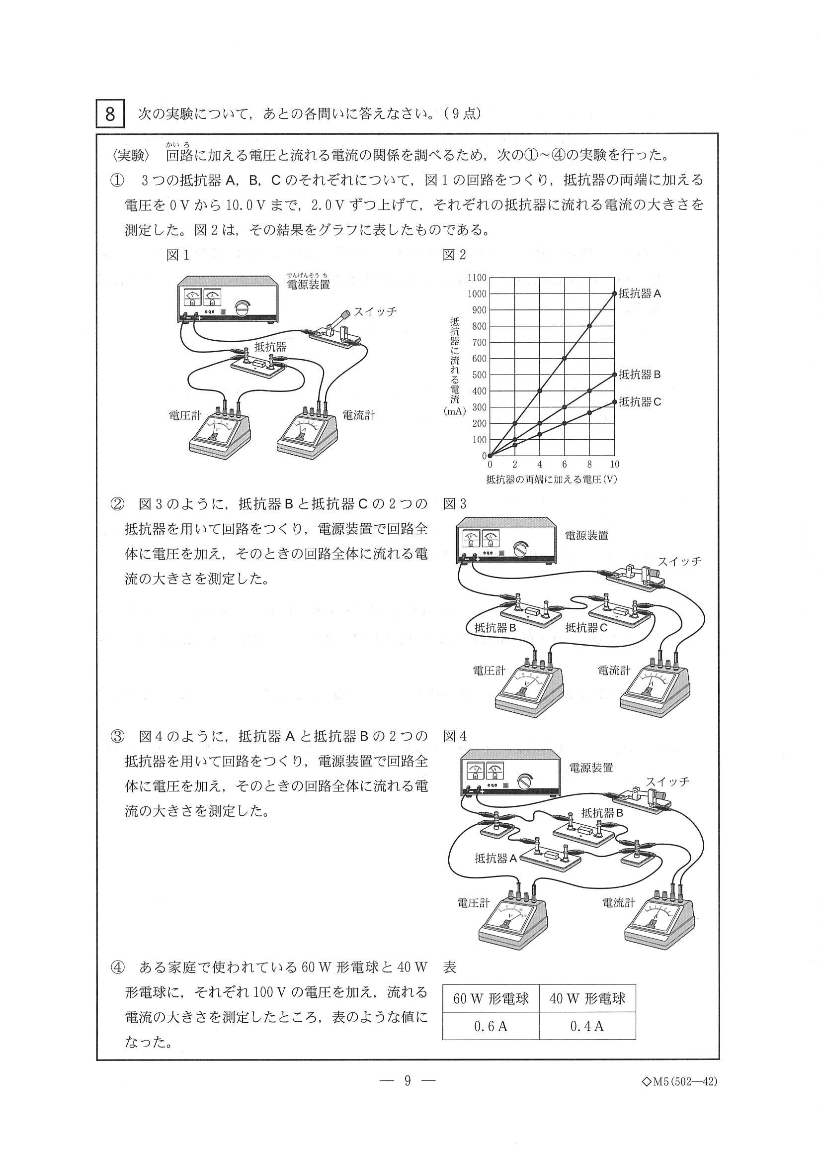 2014年度 三重県公立高校入試（理科・問題）9/10