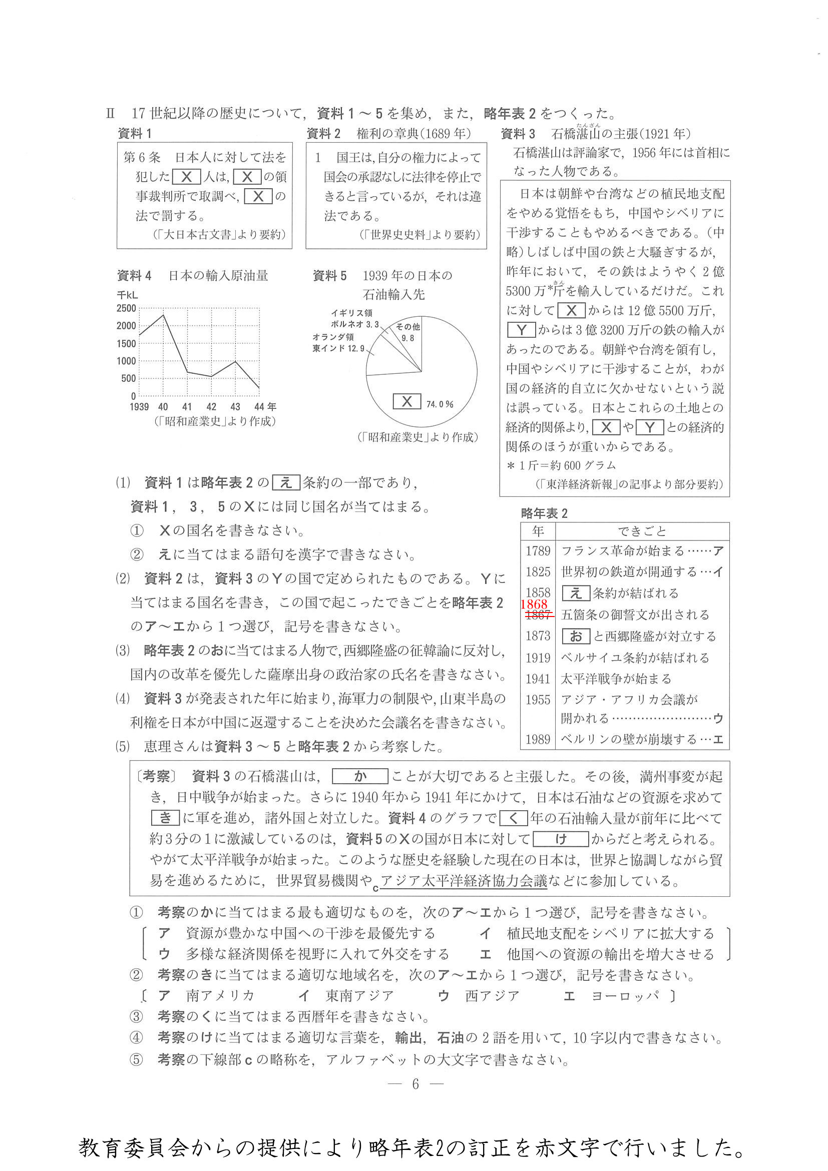 2014年度 長野県公立高校入試（社会・問題）5/8