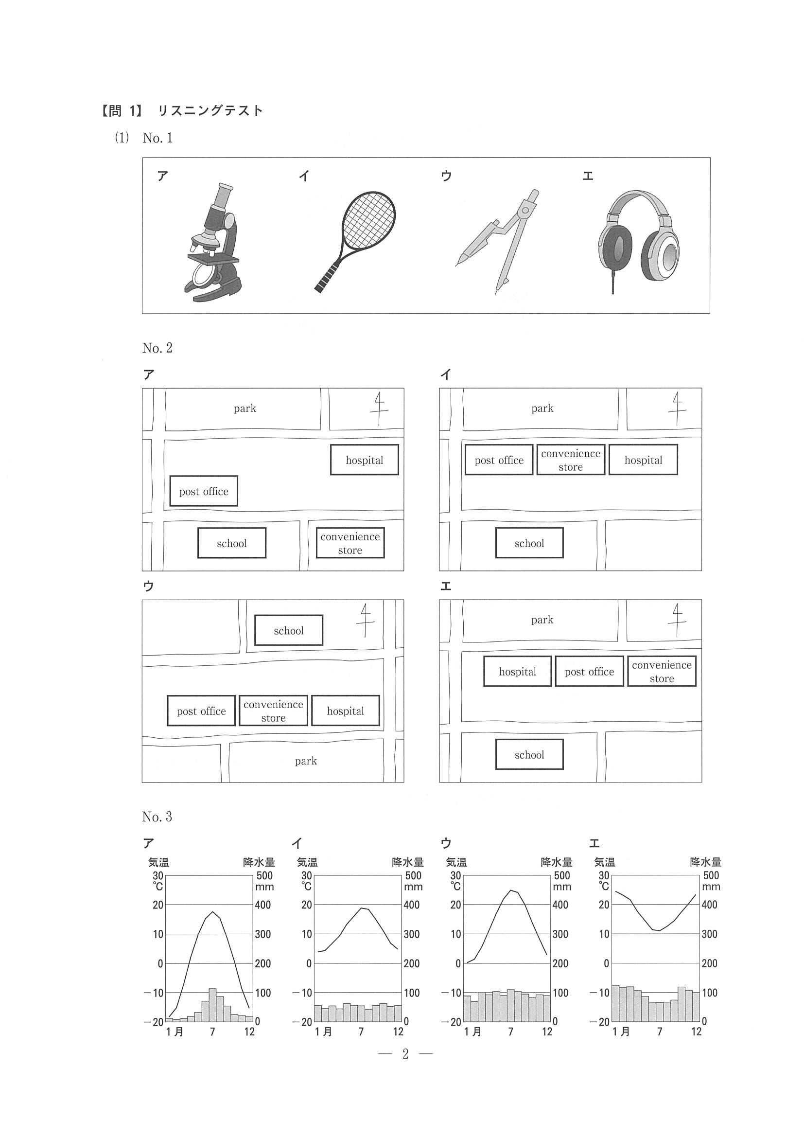 2016年度 長野県公立高校入試（英語・問題）2/9