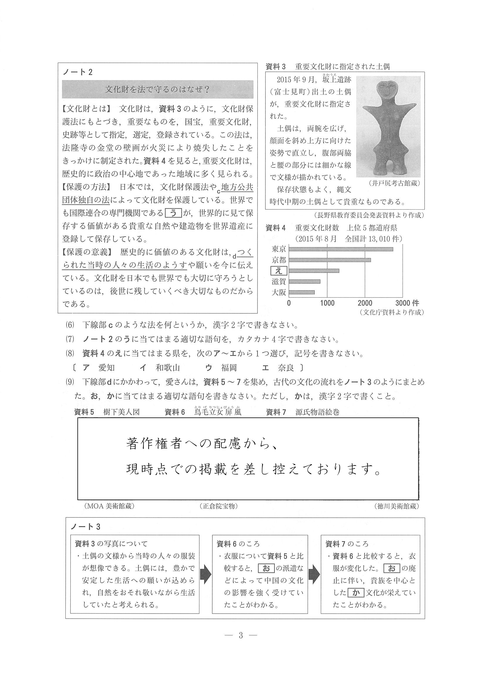 2016年度 長野県公立高校入試（社会・問題）2/8
