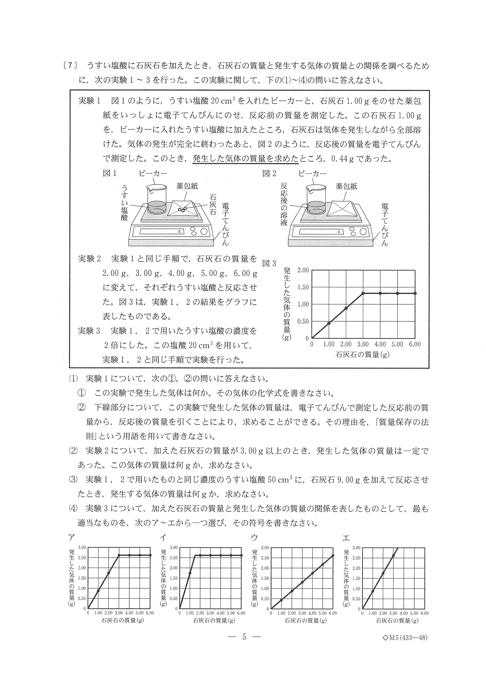 2015年度 新潟県公立高校入試（理科・問題）5/6
