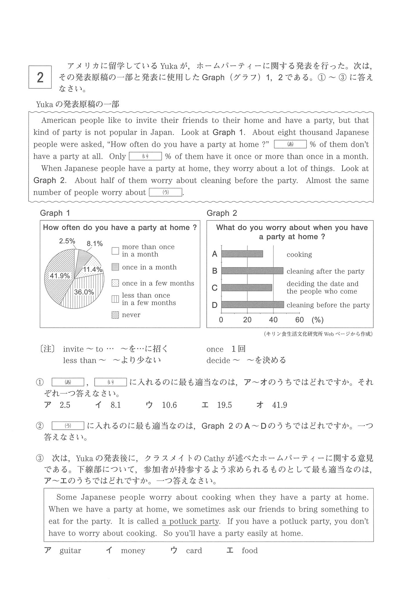 2016年度 岡山県公立高校入試（英語 第1期・問題）4/8