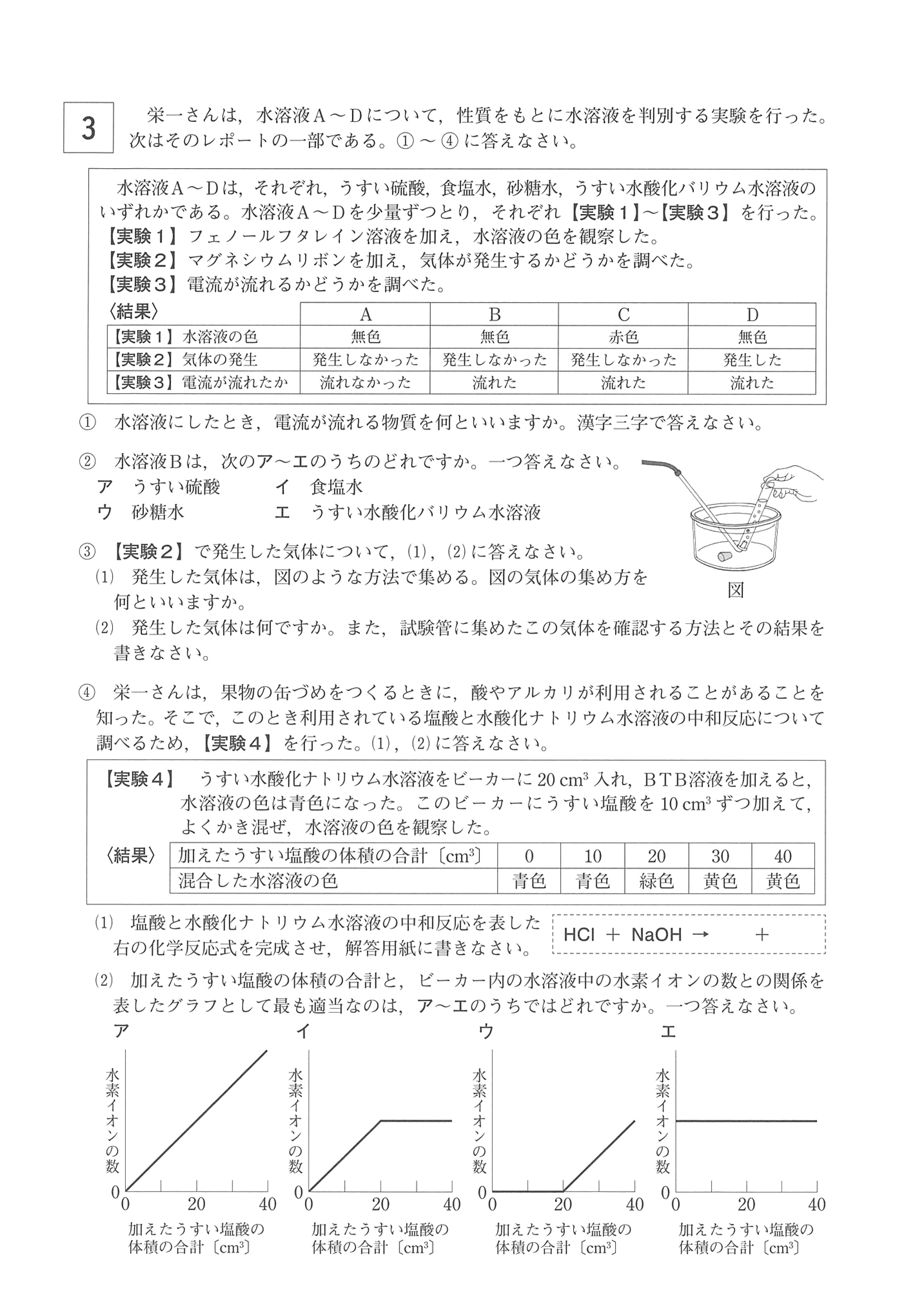 2018年度 岡山県公立高校入試 第1期 理科 問題 4 6