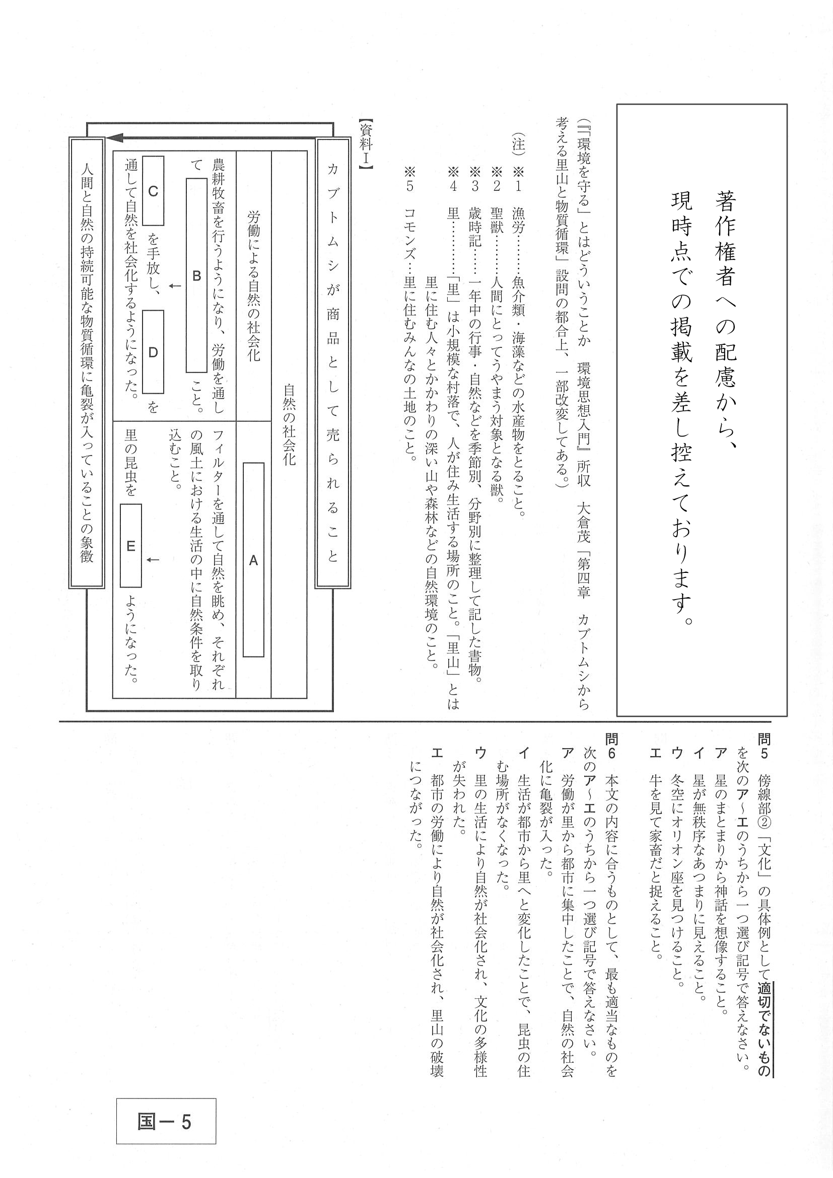 2018年度 沖縄県公立高校入試［標準問題 国語・問題］4/8