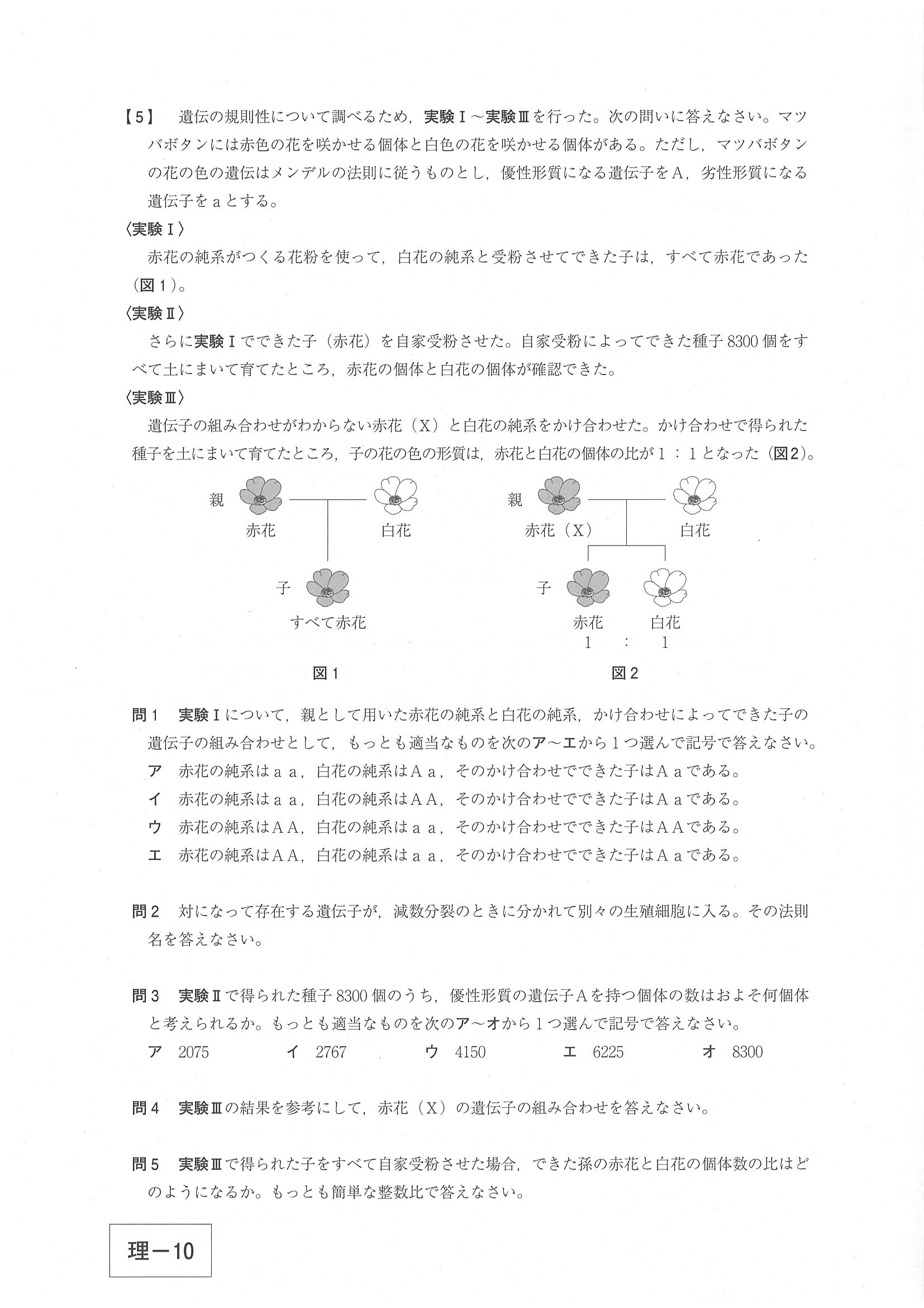 2018年度 沖縄県公立高校入試［標準問題 理科・問題］9/14