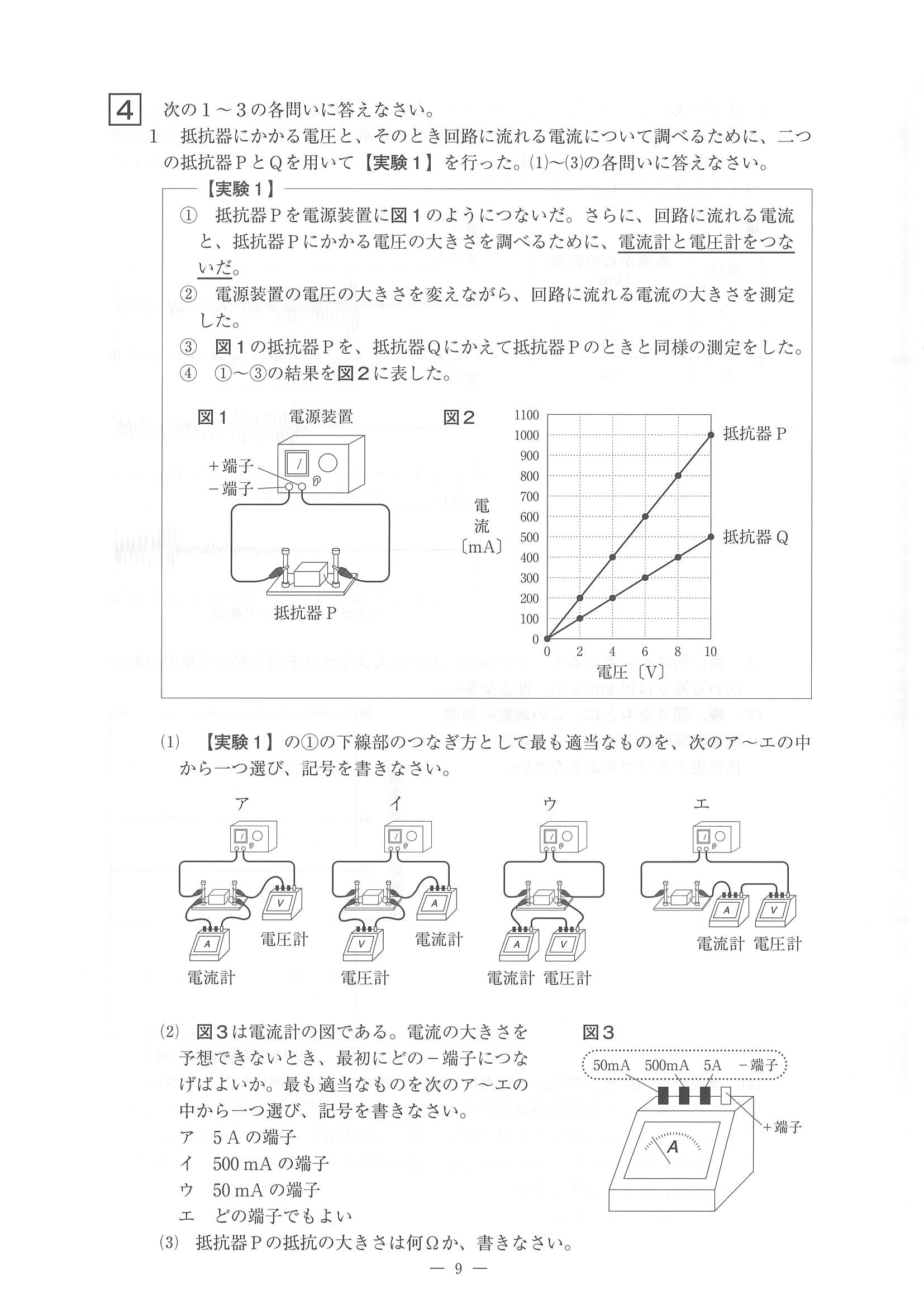 2014年度 佐賀県公立高校入試（理科 一般・問題）9/14