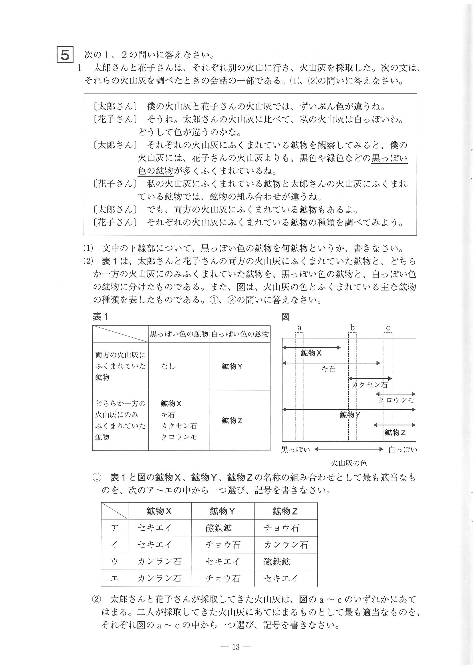 2015年度 佐賀県公立高校入試（理科 一般・問題）13/14