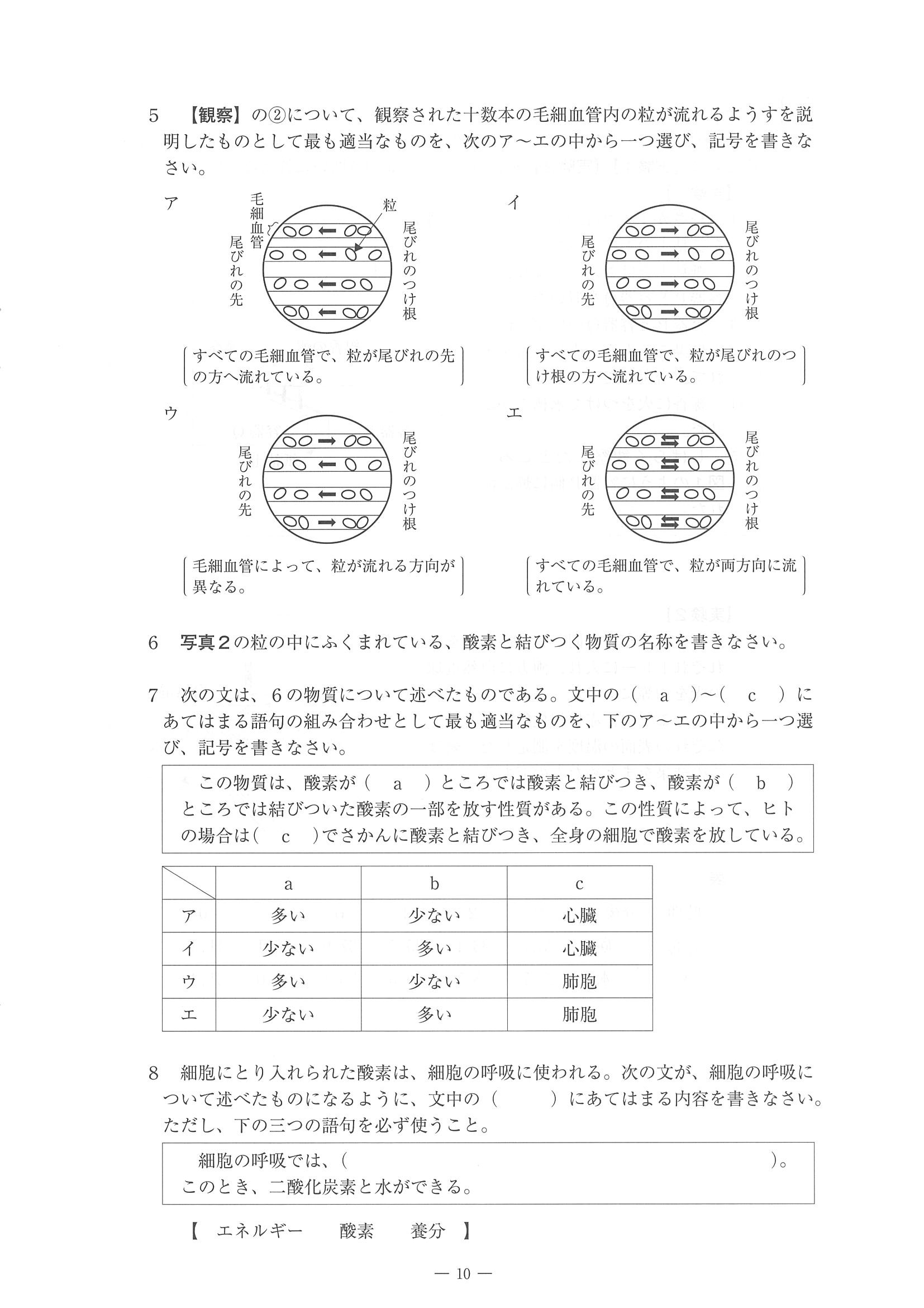 2016年度 佐賀県公立高校入試（理科 特色・問題）10/13