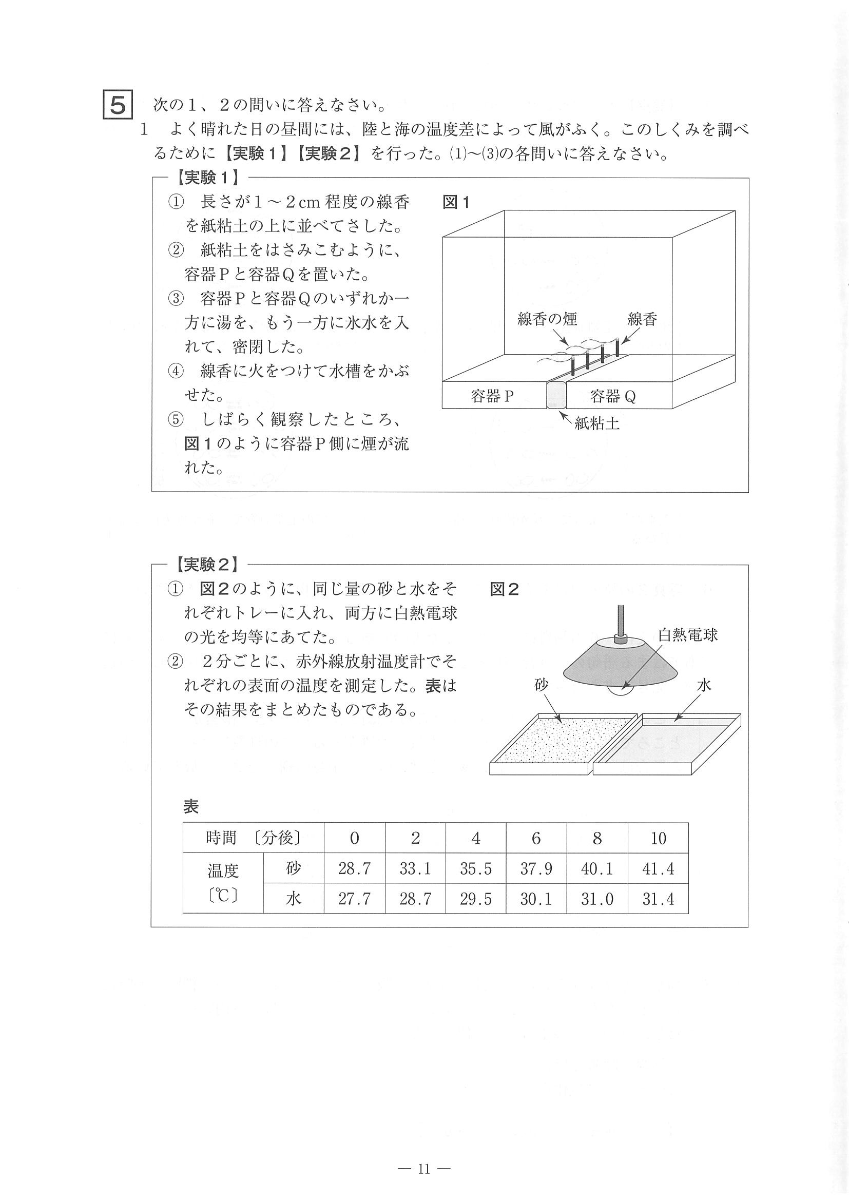 2016年度 佐賀県公立高校入試（理科 特色・問題）11/13