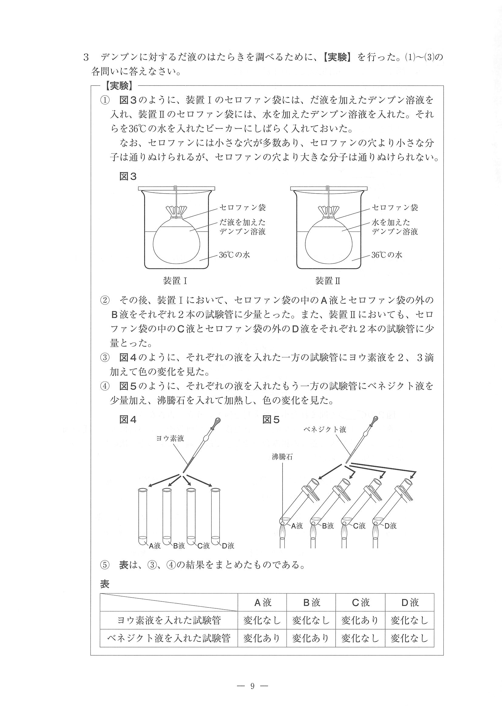 2017年度 佐賀県公立高校入試（理科 特色・問題）9/12