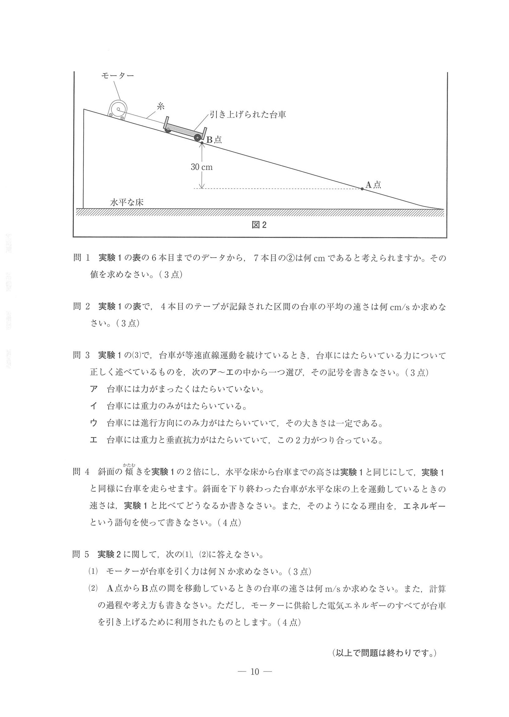 2014年度 埼玉県公立高校入試（理科・問題）10/10