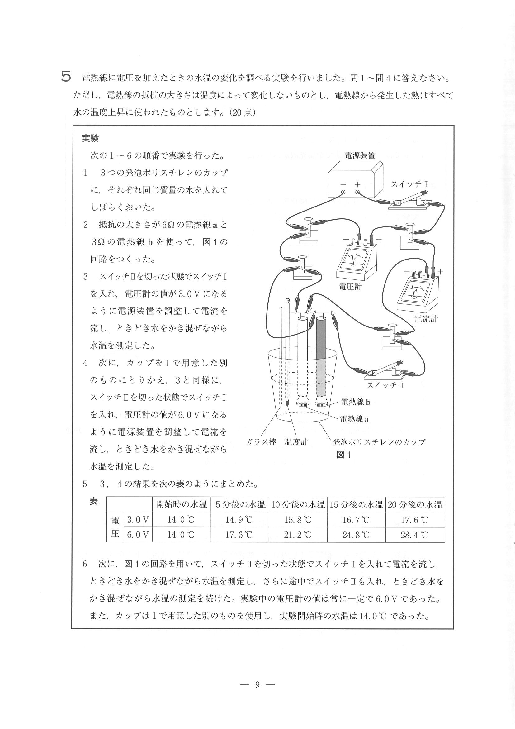 2015年度 埼玉県公立高校入試（理科・問題）9/10