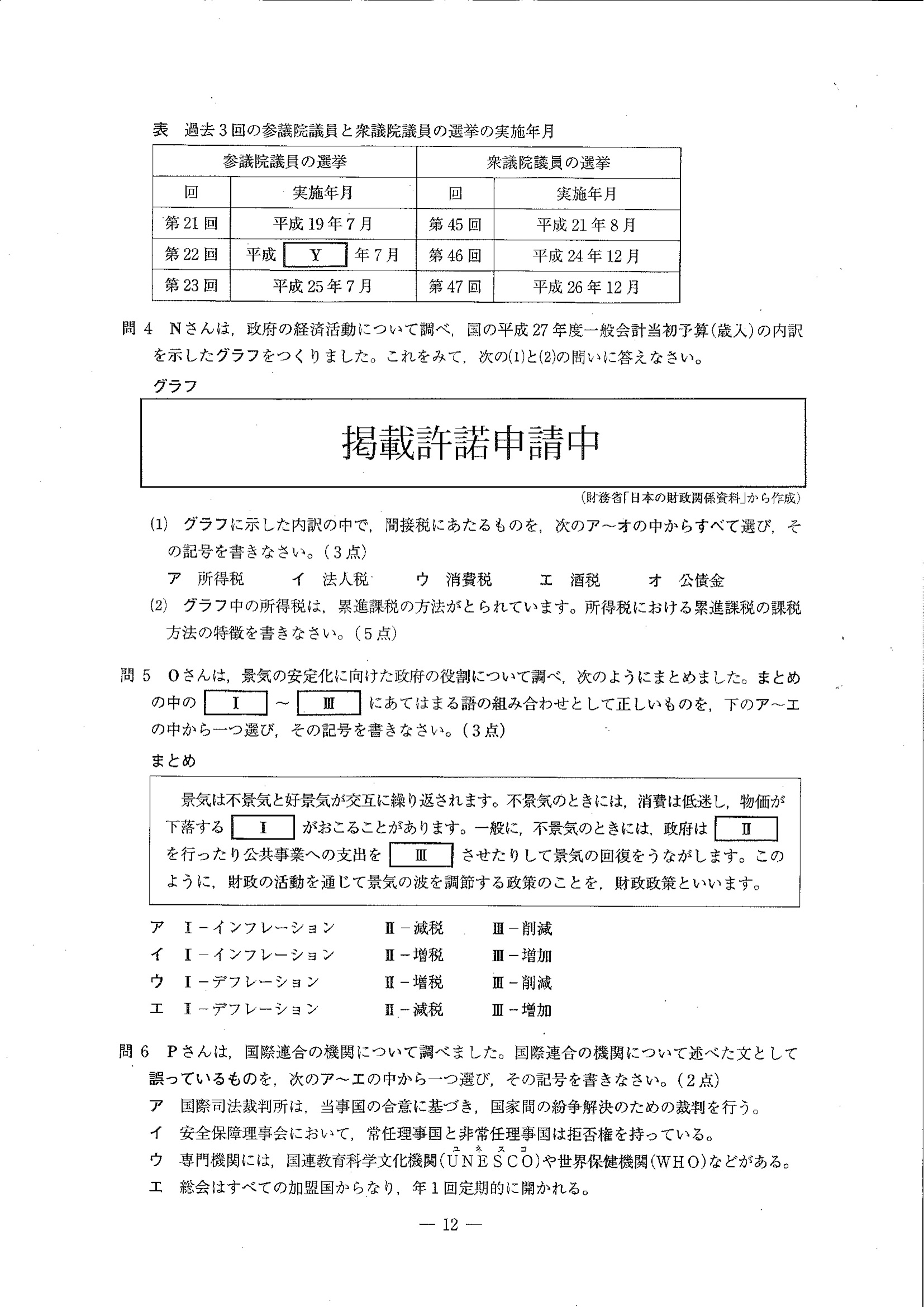 2016年度 埼玉県公立高校入試（社会・問題）12/14