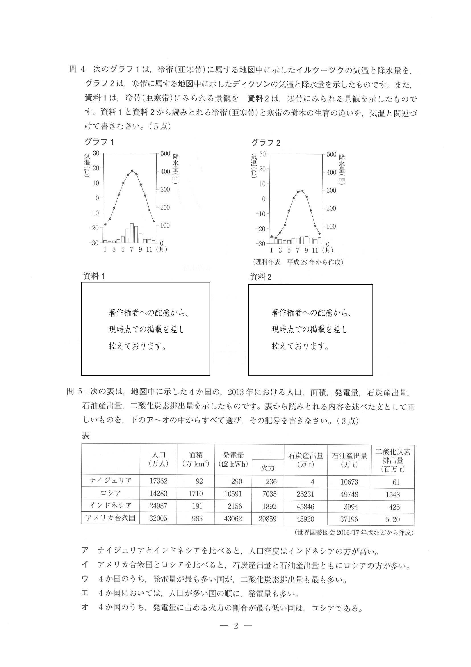 2018年度 埼玉県公立高校入試（標準問題 社会・問題）2/16