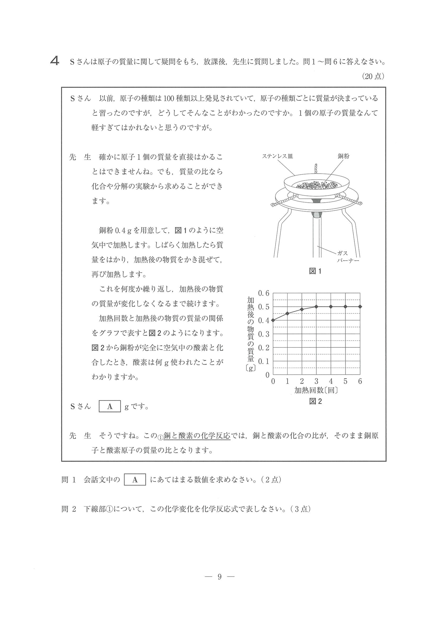 2019年度 埼玉県公立高校入試［標準問題 理科・問題］9/13