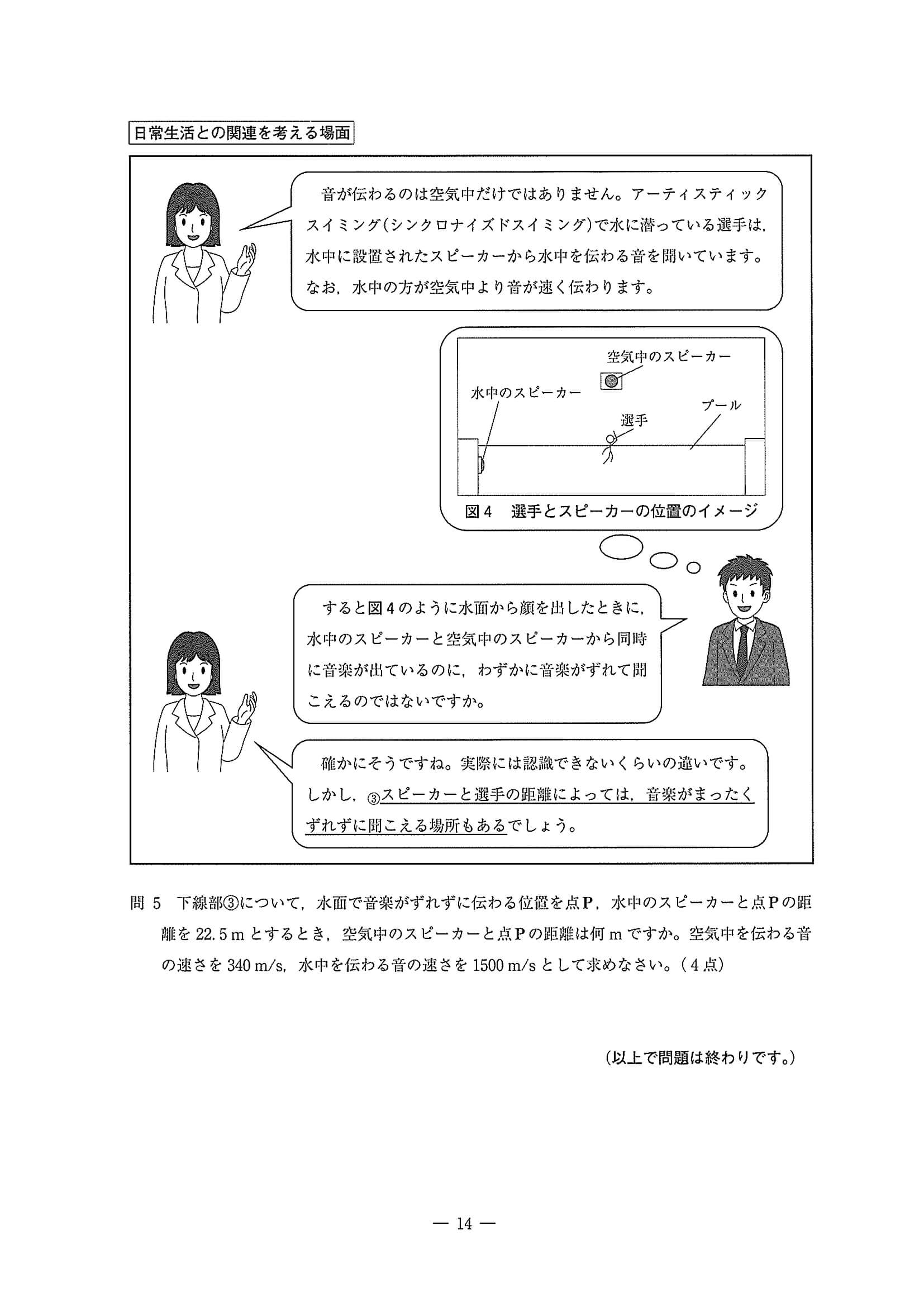 2020年度 埼玉県公立高校入試［標準問題 理科・問題］14/14