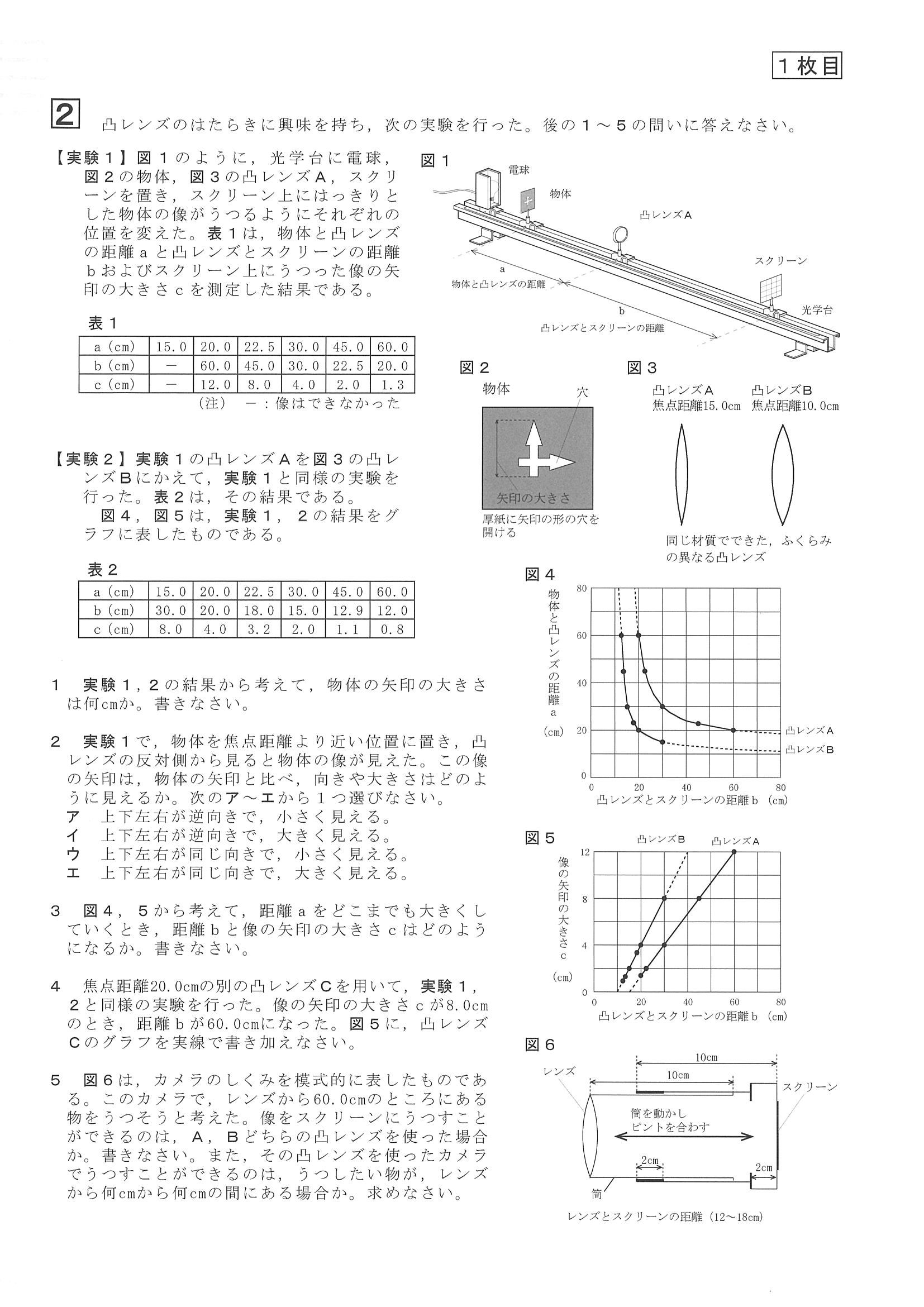 2014年度 滋賀県公立高校入試（理科・問題）2/4