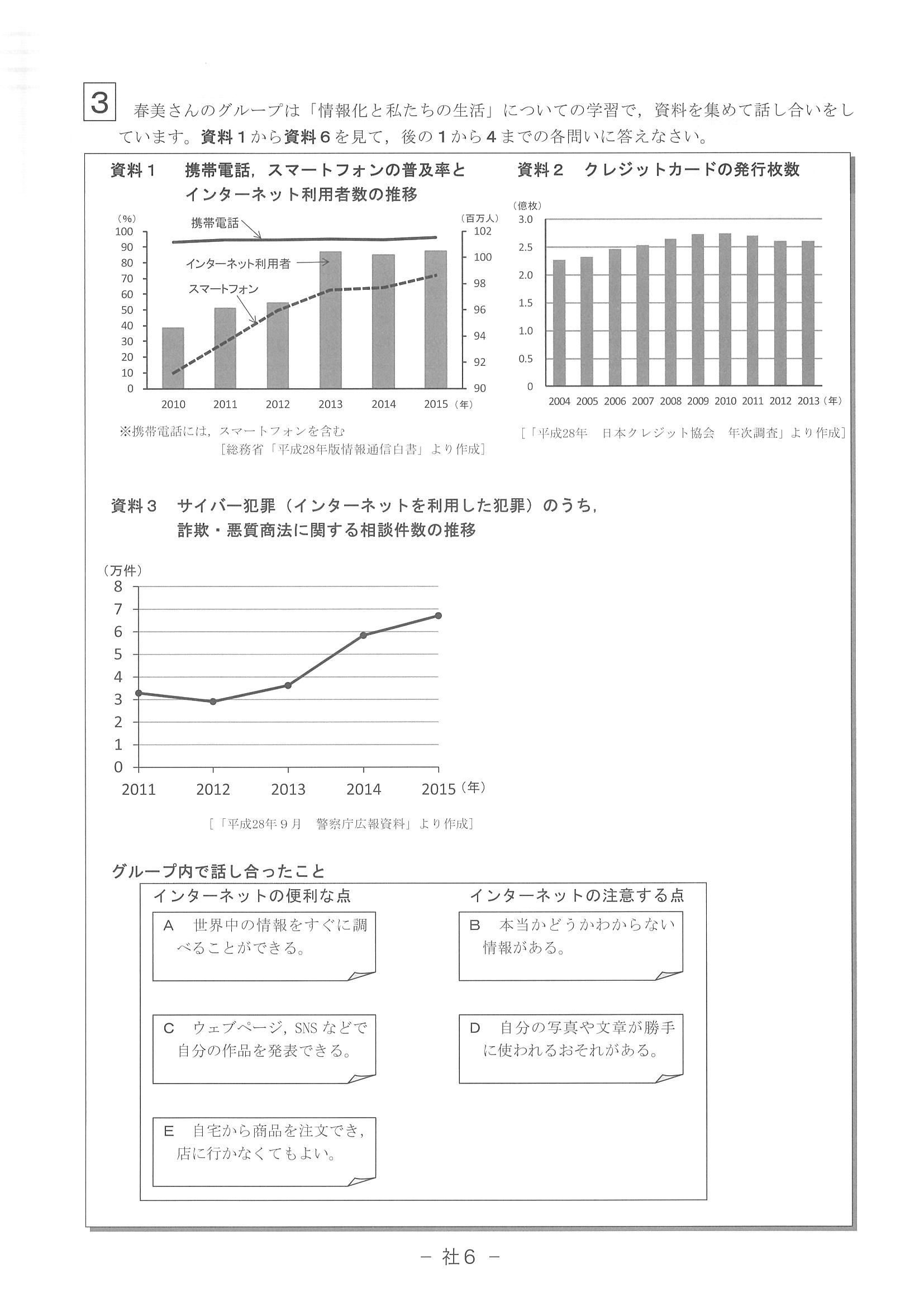 2017年度 滋賀県公立高校入試（社会・問題）6/7