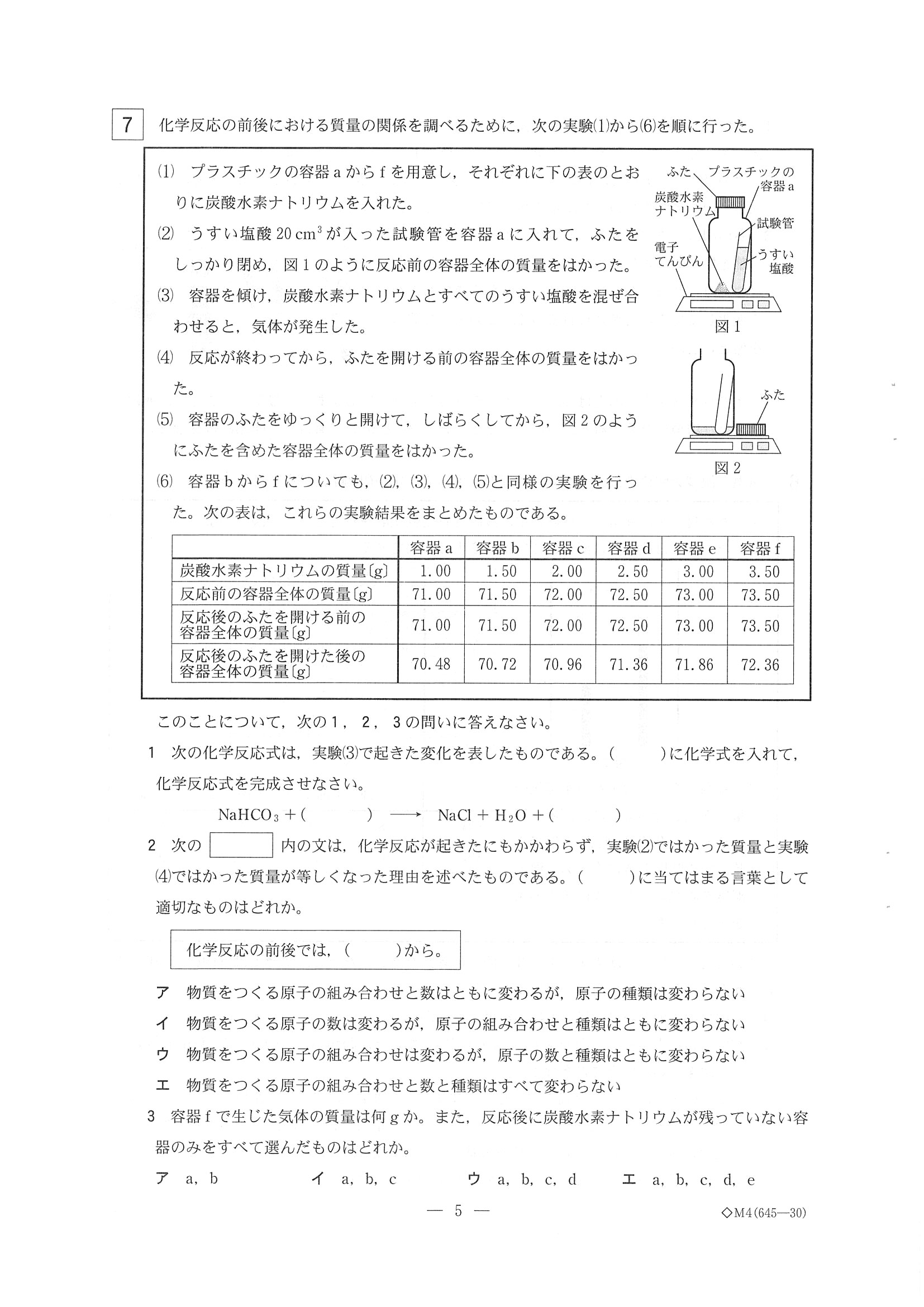 2014年度 栃木県公立高校入試（理科・問題）5/7