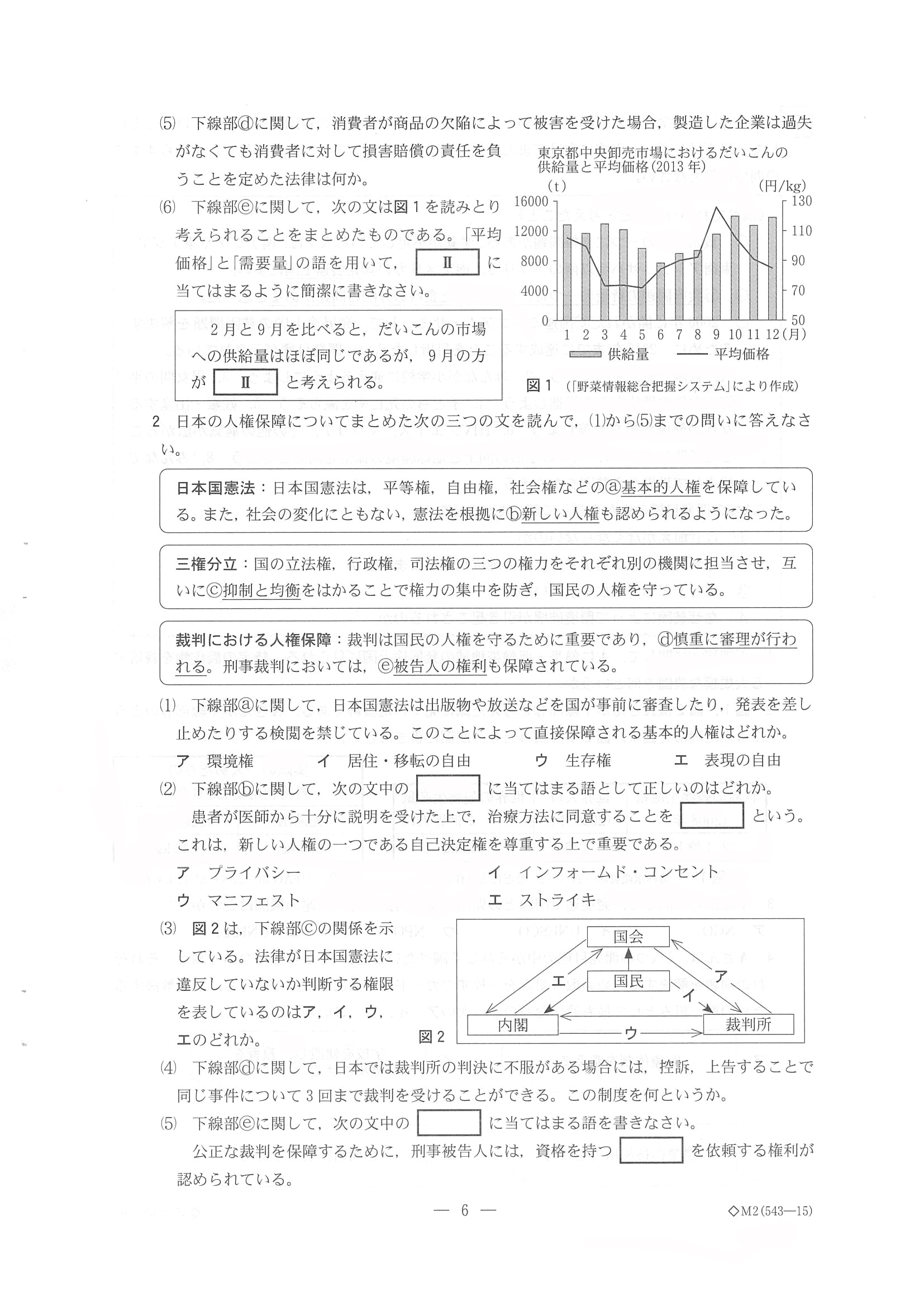 2015年度 栃木県公立高校入試（社会・問題）6/7