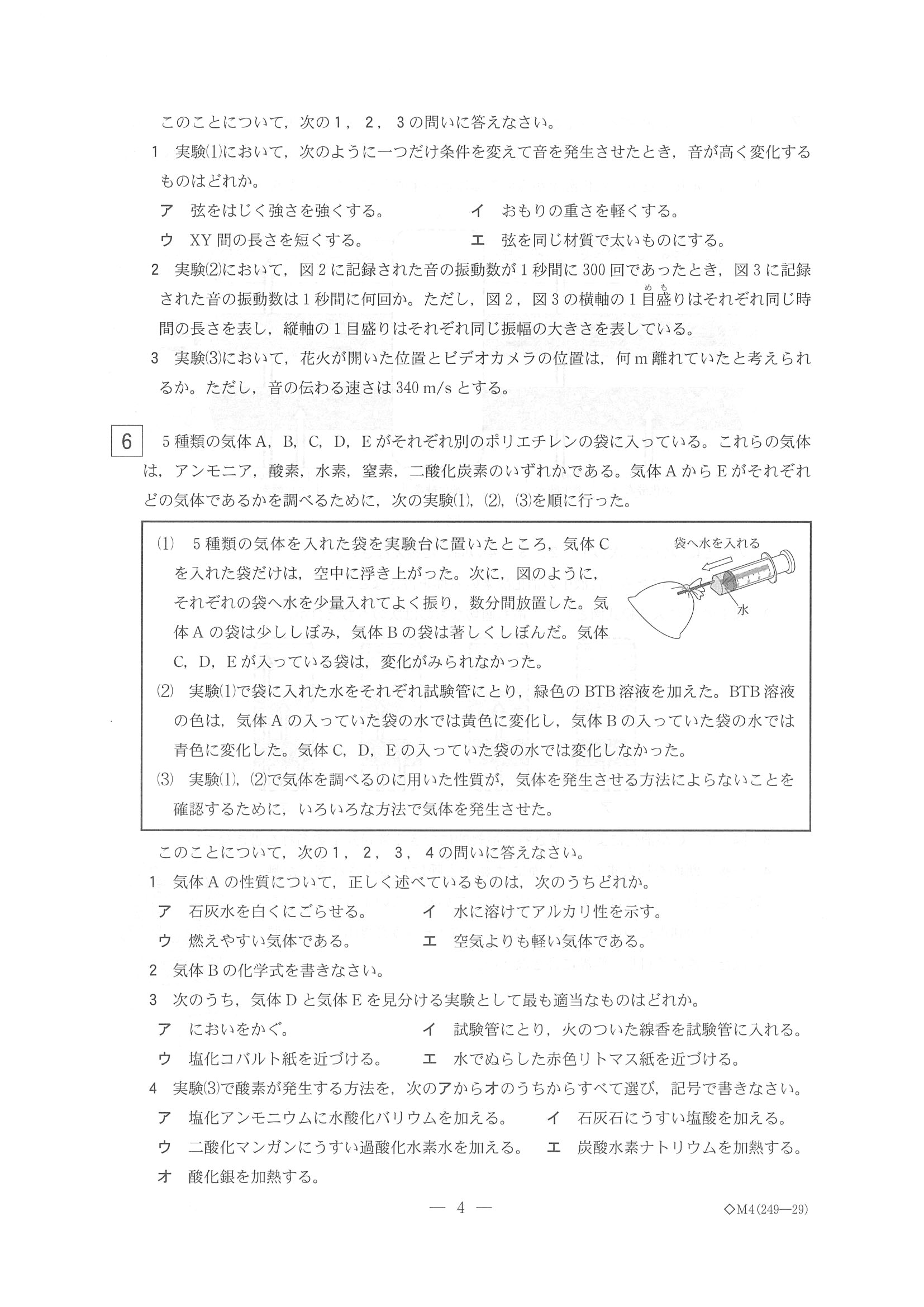 2017年度 栃木県公立高校入試（理科・問題）4/7