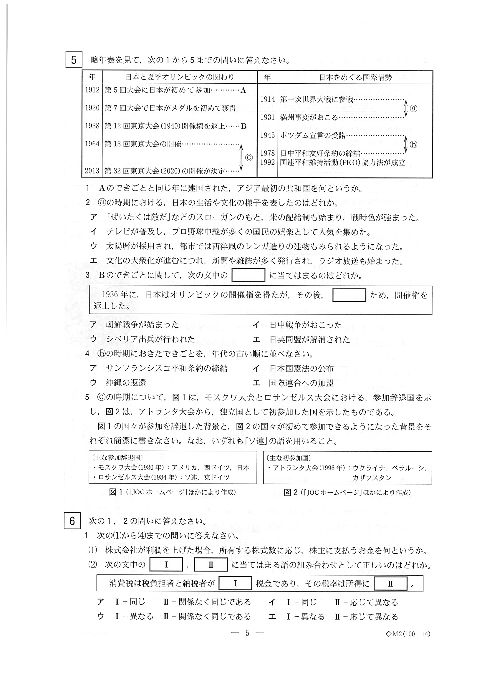 2019年度 栃木県公立高校入試（標準問題 社会・問題）5/7
