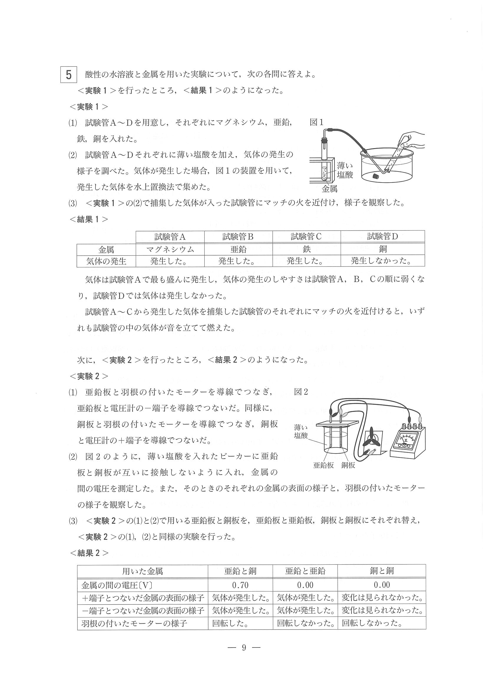 2014年度 東京都公立高校入試（理科・問題）9/12