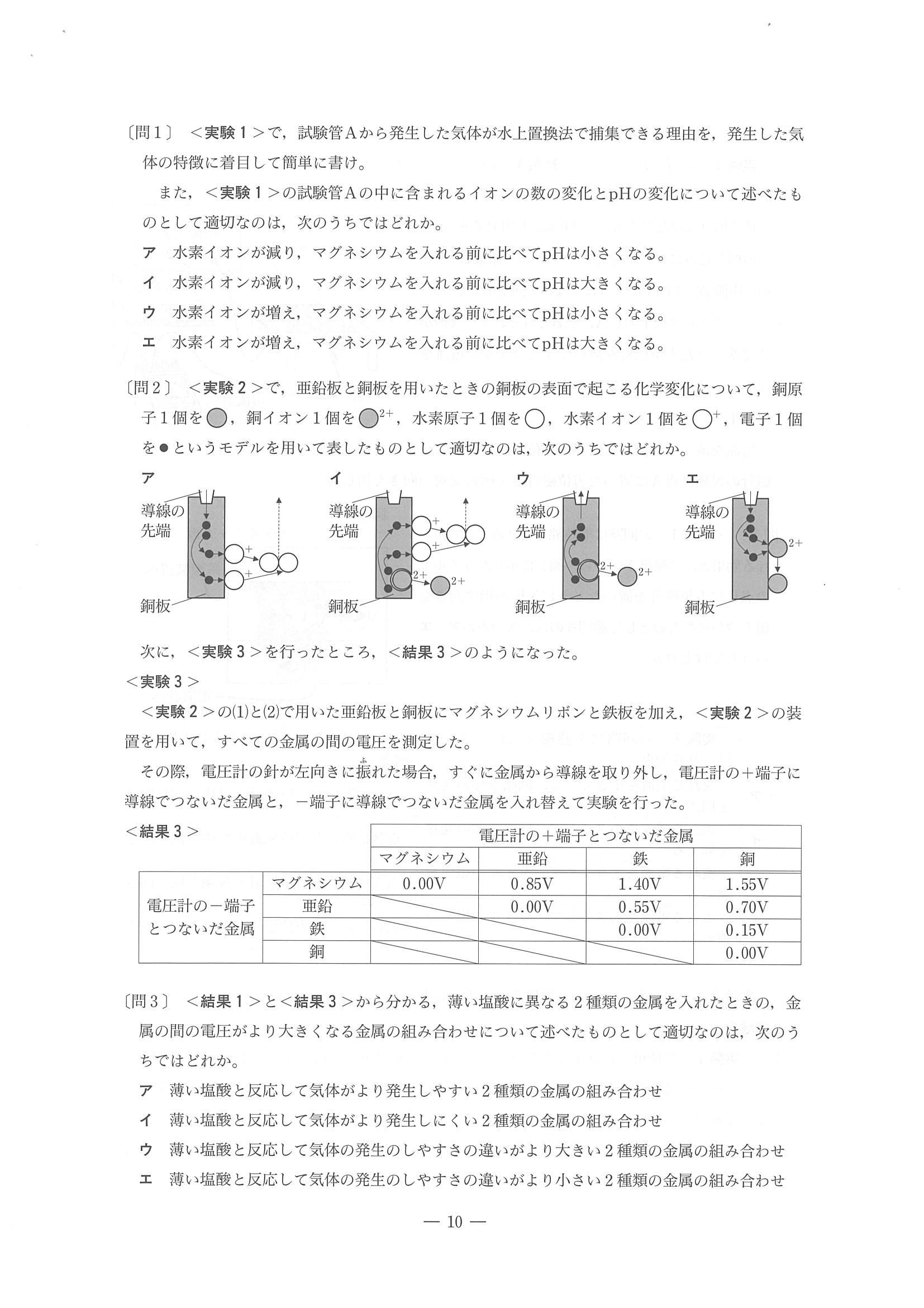2014年度 東京都公立高校入試（理科・問題）10/12