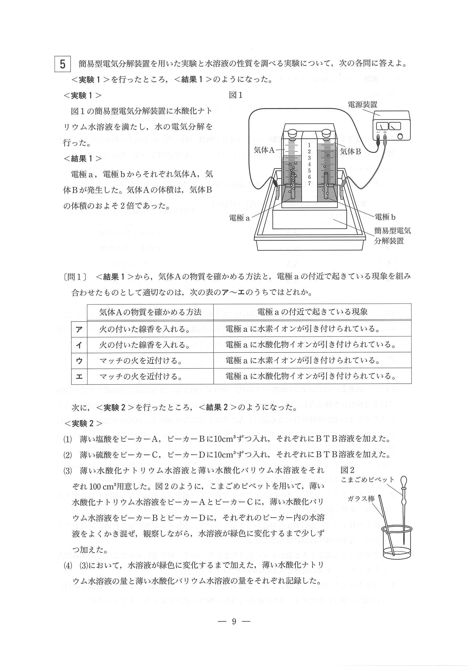 2016年度 東京都公立高校入試（理科・問題）9/12