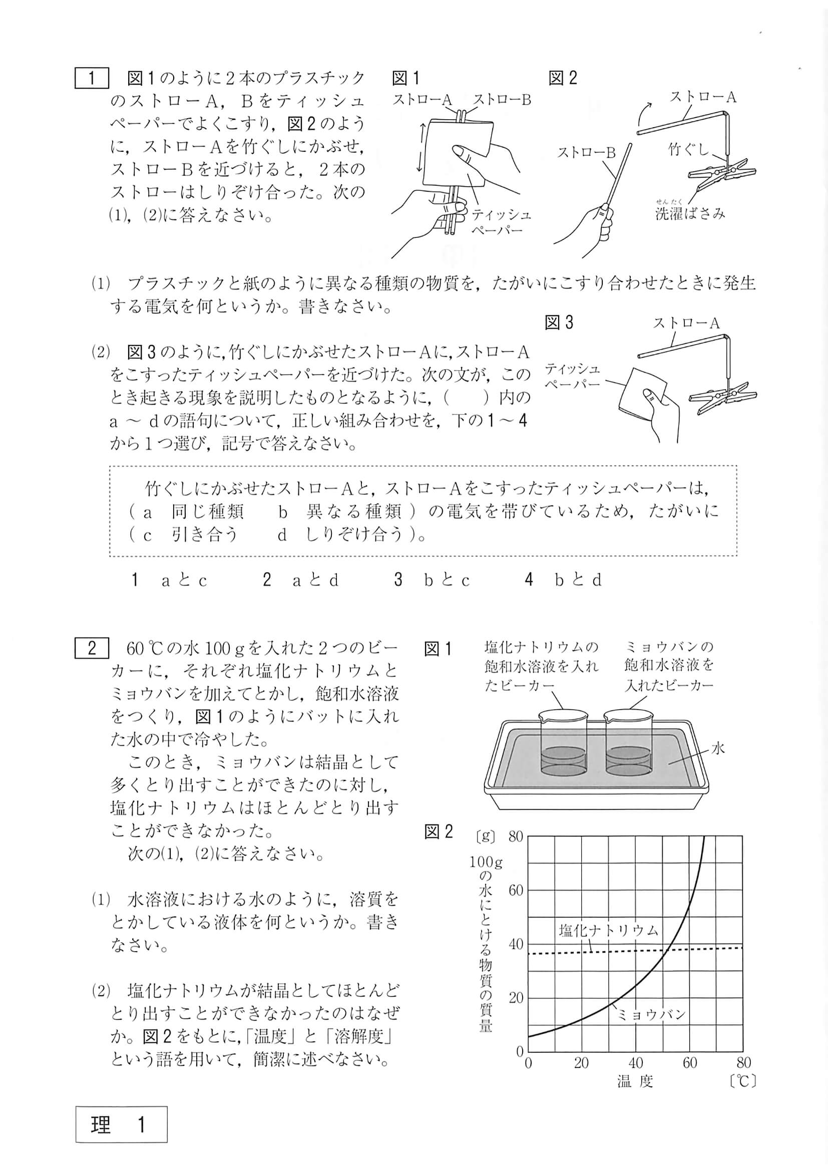 2020年度 山口県公立高校入試（標準問題 理科・問題）1/10