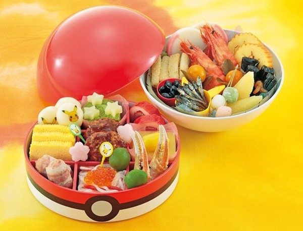 【受注生産／2005年製】ポケモン おせち重箱と汁椀 ポケモンセンター限定 ポケモンおせち」予約受付中、モンスターボールに子どもが好む食材を