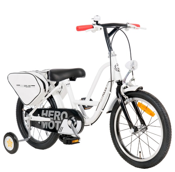 ☆極美品☆あさひサイクル 白バイ 16インチ ヒーローモーターズ 自転車 子供用 白バイ・消防車など4種…子どもの憧れを完全再現した自転車シリーズ登場