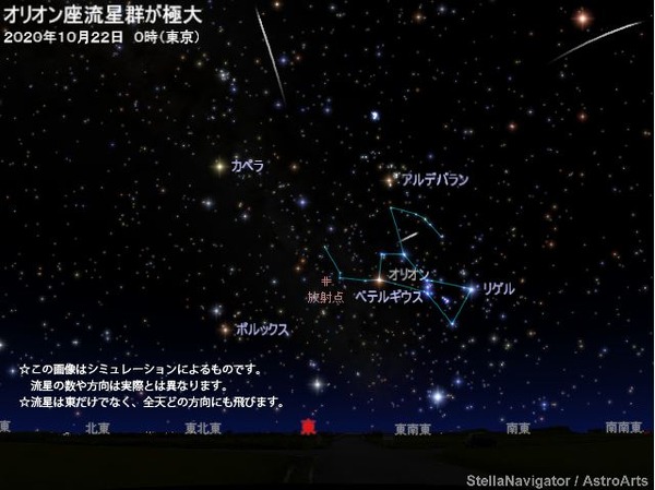 オリオン座流星群、10/21深夜から見頃2020年は好条件