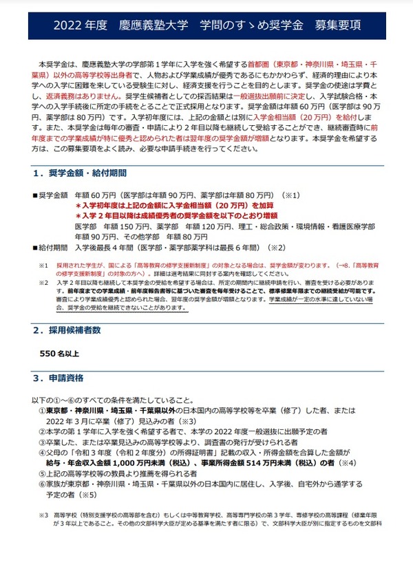 大学受験22 慶應 青学 早稲田 予約型奨学金まとめ リセマム