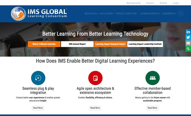 IMS Global Learning Consortium（英語サイト）
