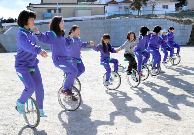 支援校：宮古市立重茂小学校の生徒たち