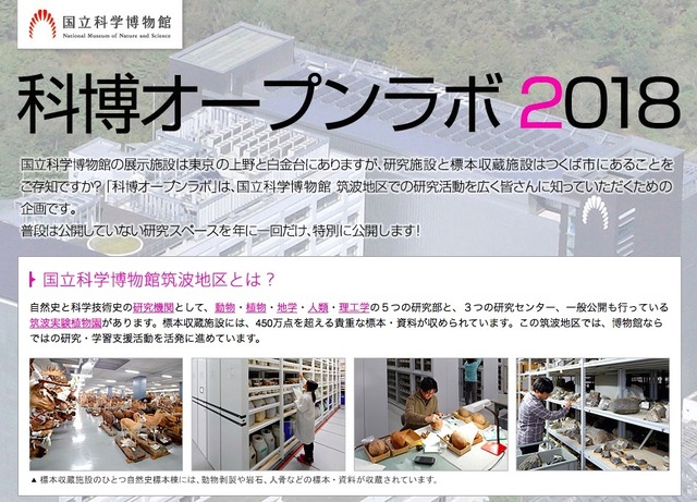 国立科学博物館「科博オープンラボ2018」