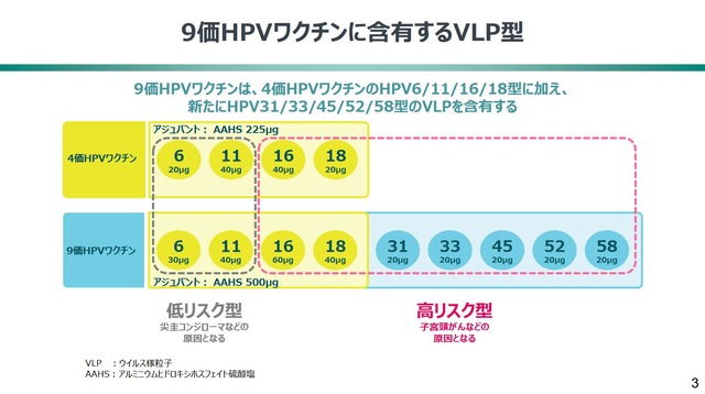 9価HPVワクチンに含有するVLP型