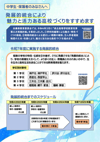 令和7年度に実施する発展的統合について