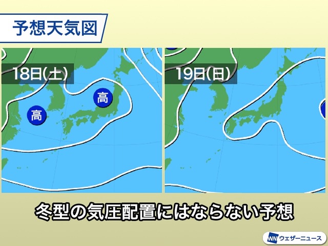 1月18日、19日の予想天気図