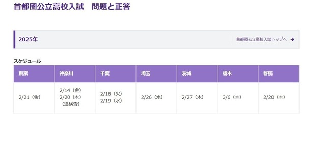 東京新聞：首都圏公立高校入試　問題と正答（2025年）